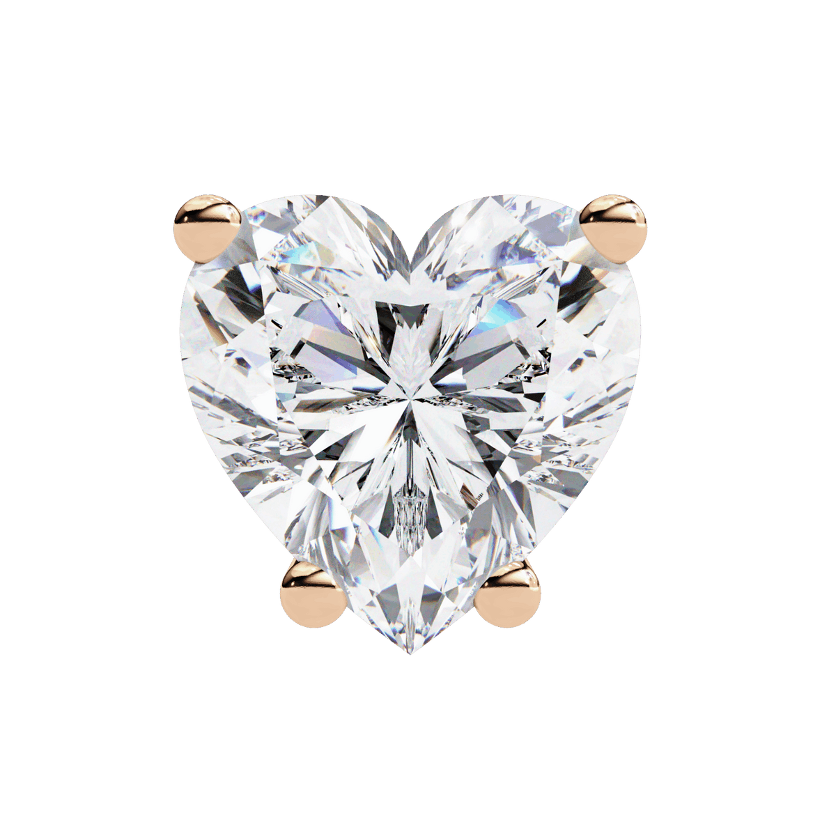 2.5 Carat Heart Solitaire Earrings in Moissanite | House of Estara