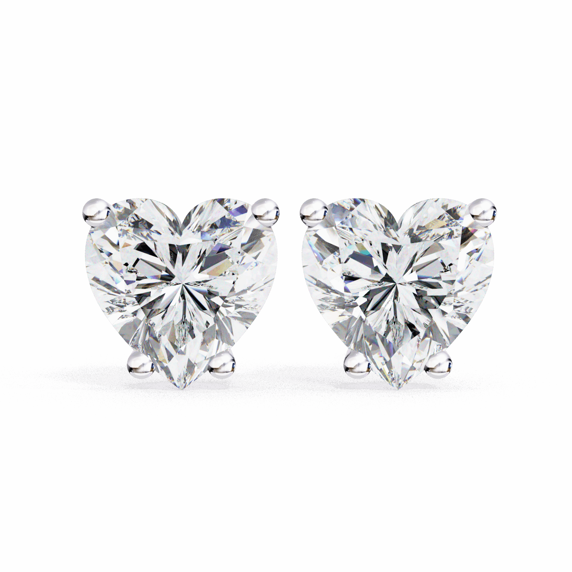 2.5 Carat Heart Solitaire Earrings in Moissanite | House of Estara