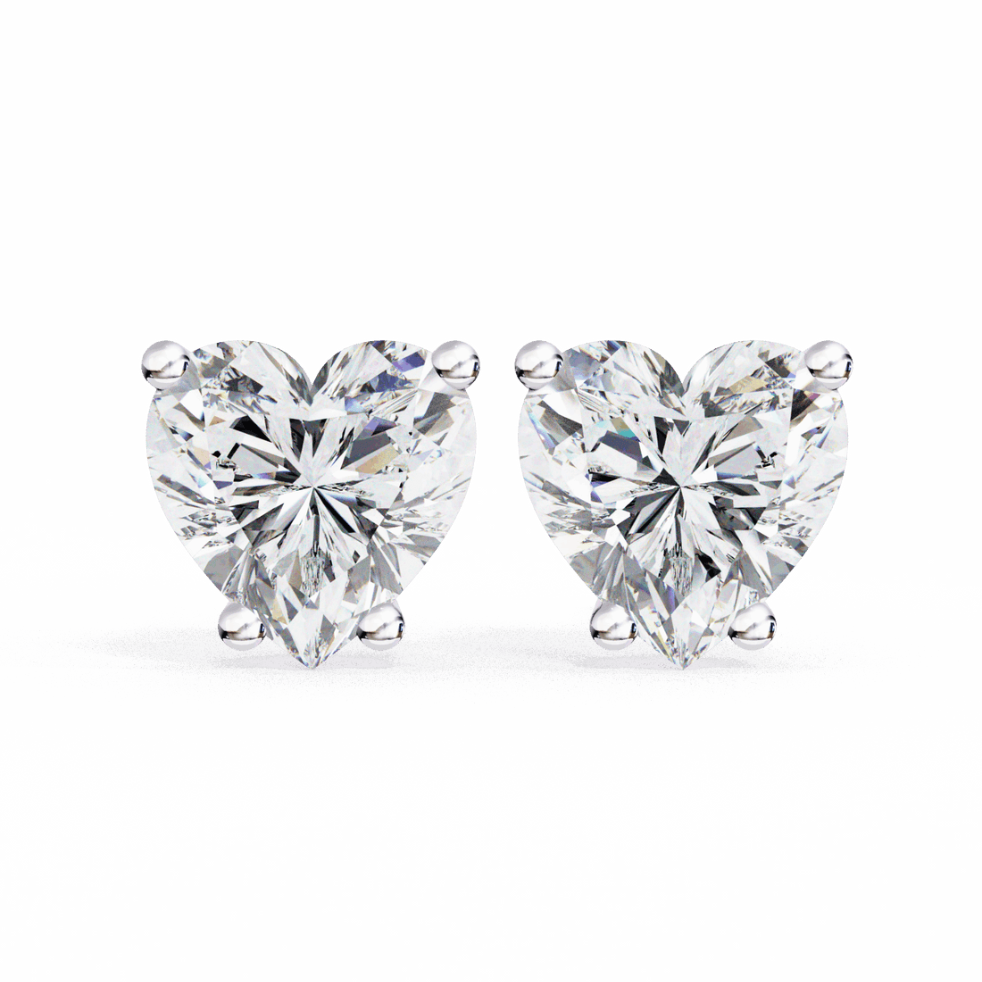 2.5 Carat Heart Solitaire Earrings in Moissanite | House of Estara