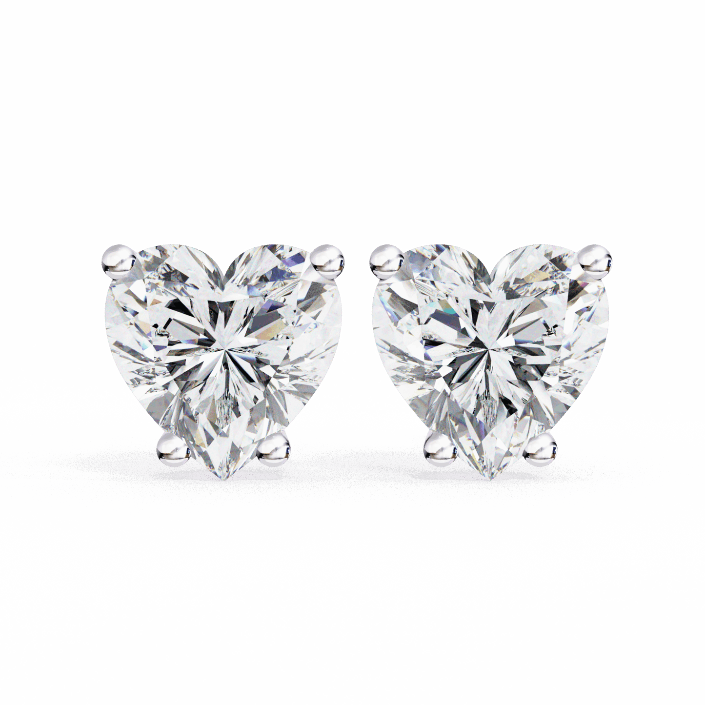2.5 Carat Heart Solitaire Earrings in Moissanite | House of Estara