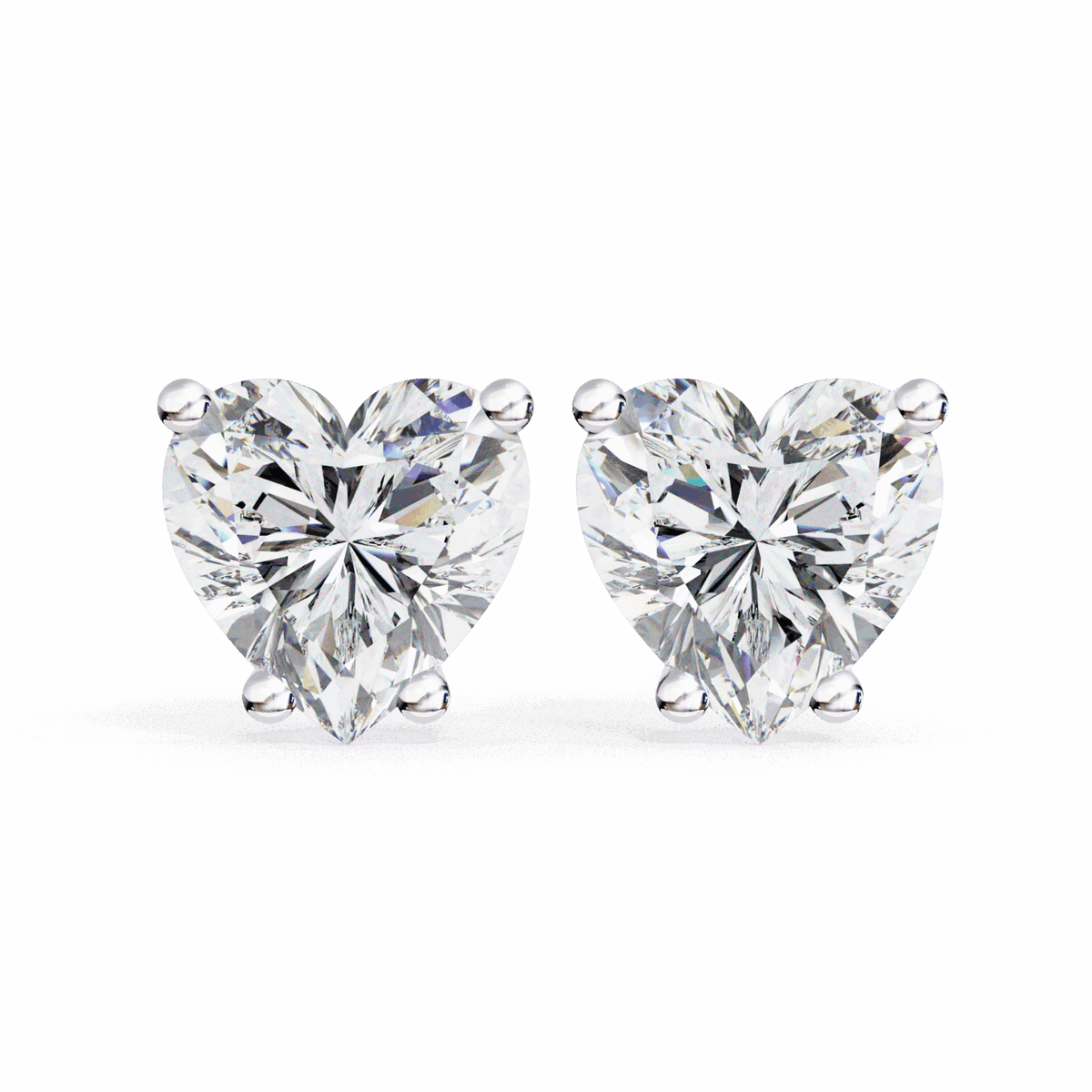 2.5 Carat Heart Solitaire Earrings in Moissanite | House of Estara