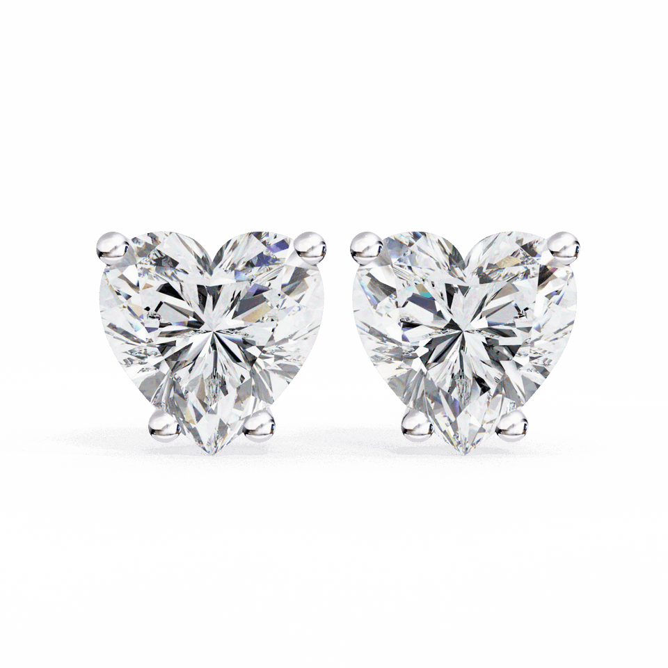 Heart Solitaire Earrings