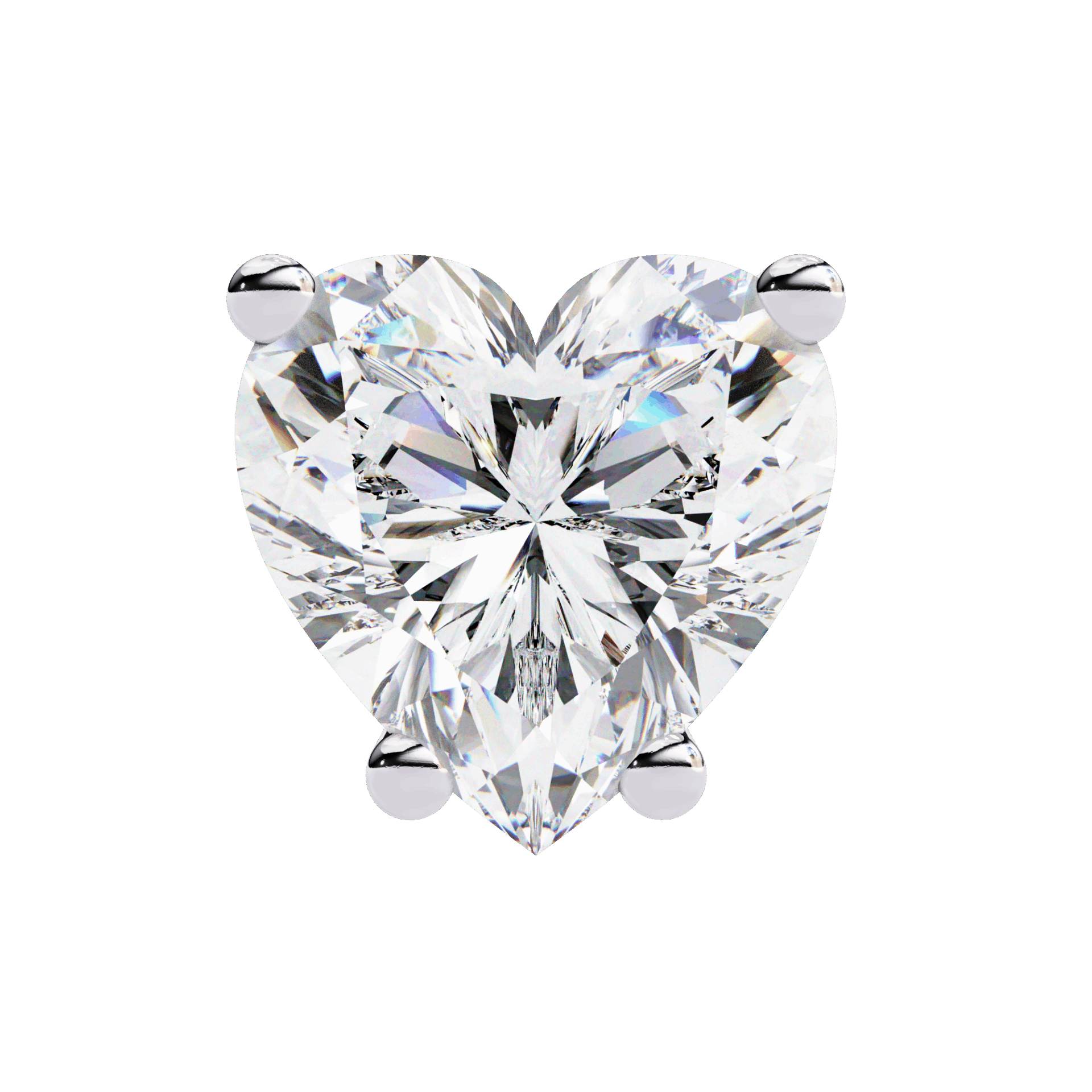 2.5 Carat Heart Solitaire Earrings in Moissanite | House of Estara