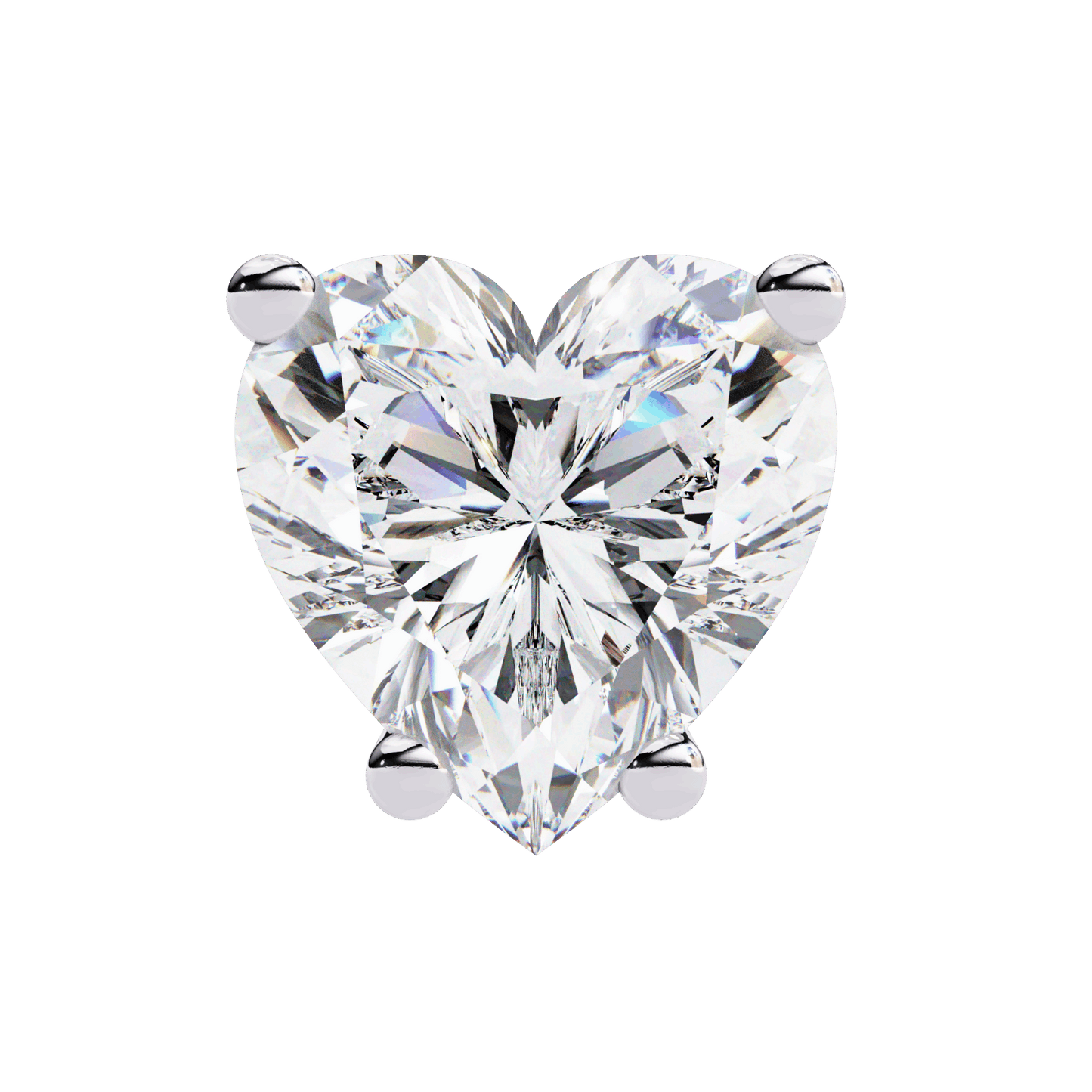 2.5 Carat Heart Solitaire Earrings in Moissanite | House of Estara