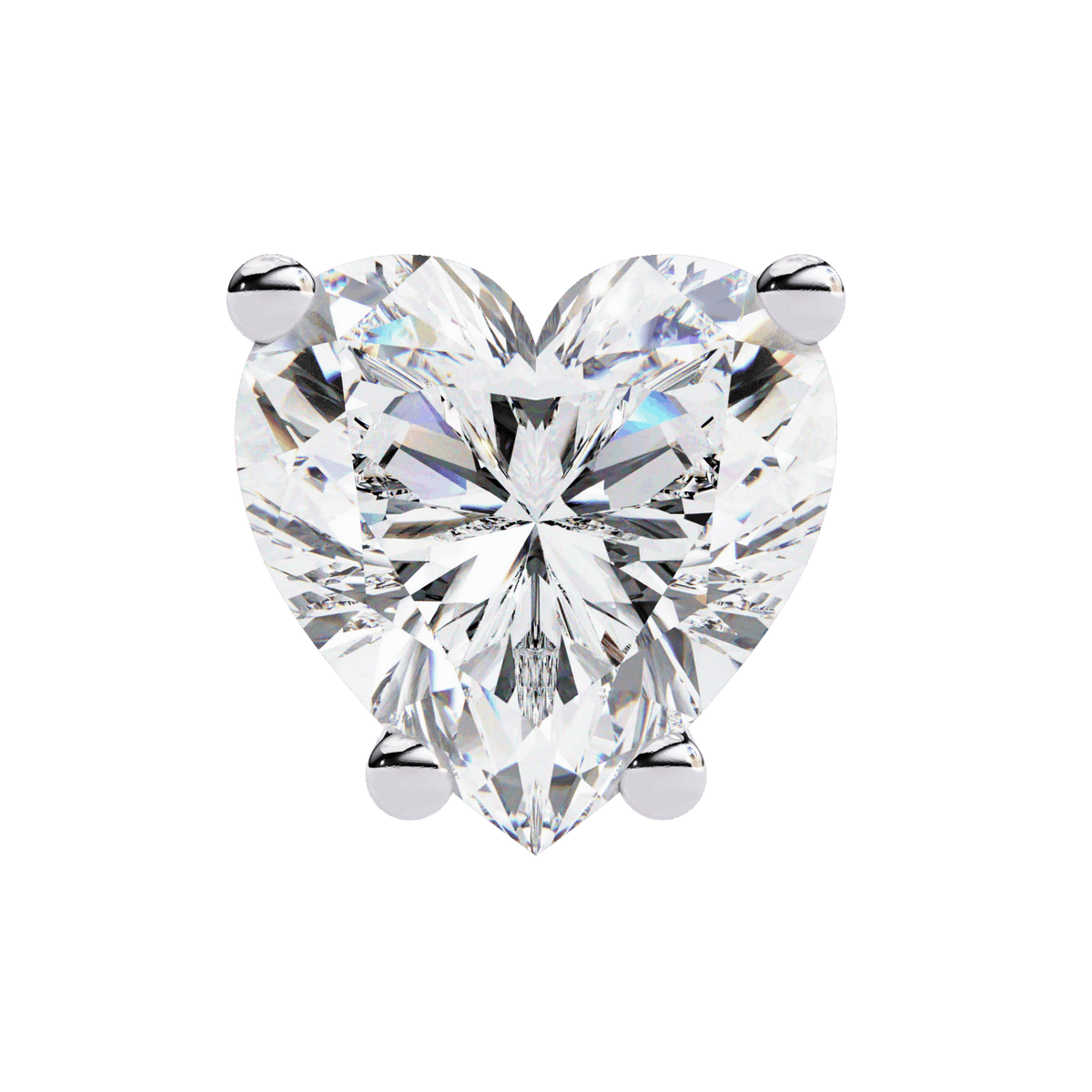 2.5 Carat Heart Solitaire Earrings in Moissanite | House of Estara