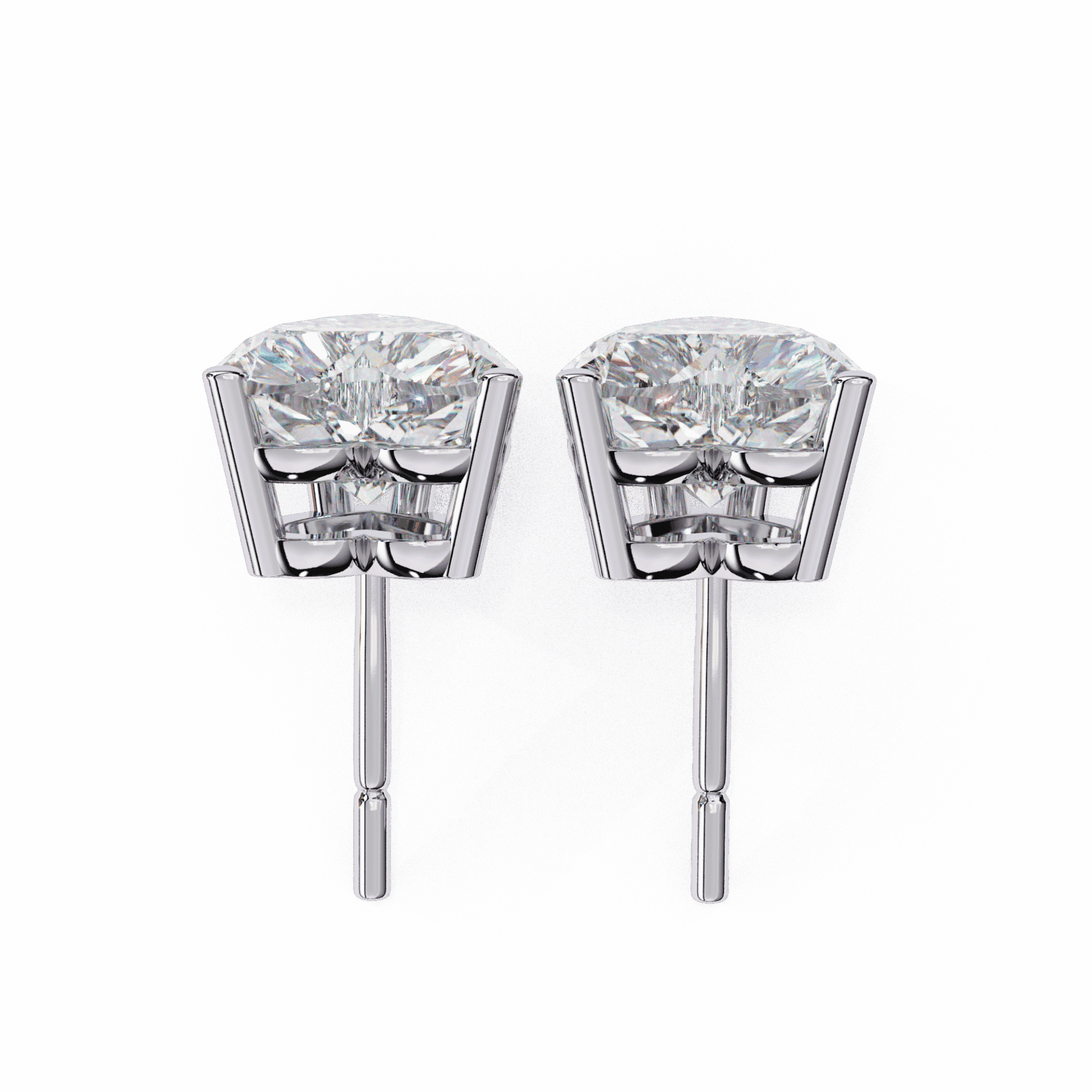2.5 Carat Heart Solitaire Earrings in Moissanite | House of Estara