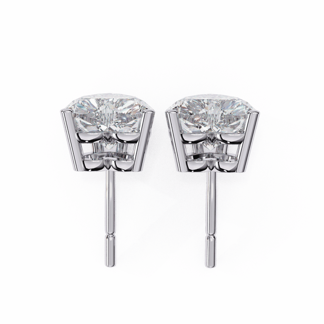 2.5 Carat Heart Solitaire Earrings in Moissanite | House of Estara