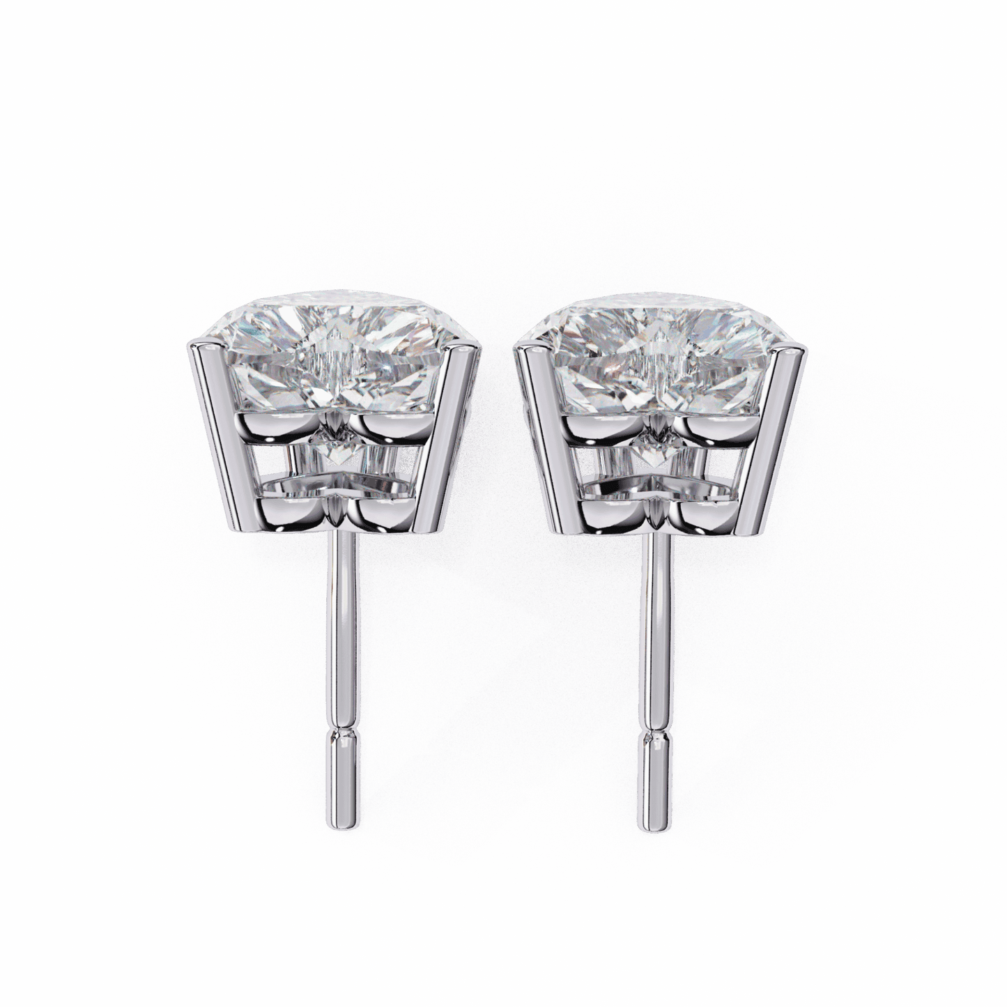2.5 Carat Heart Solitaire Earrings in Moissanite | House of Estara