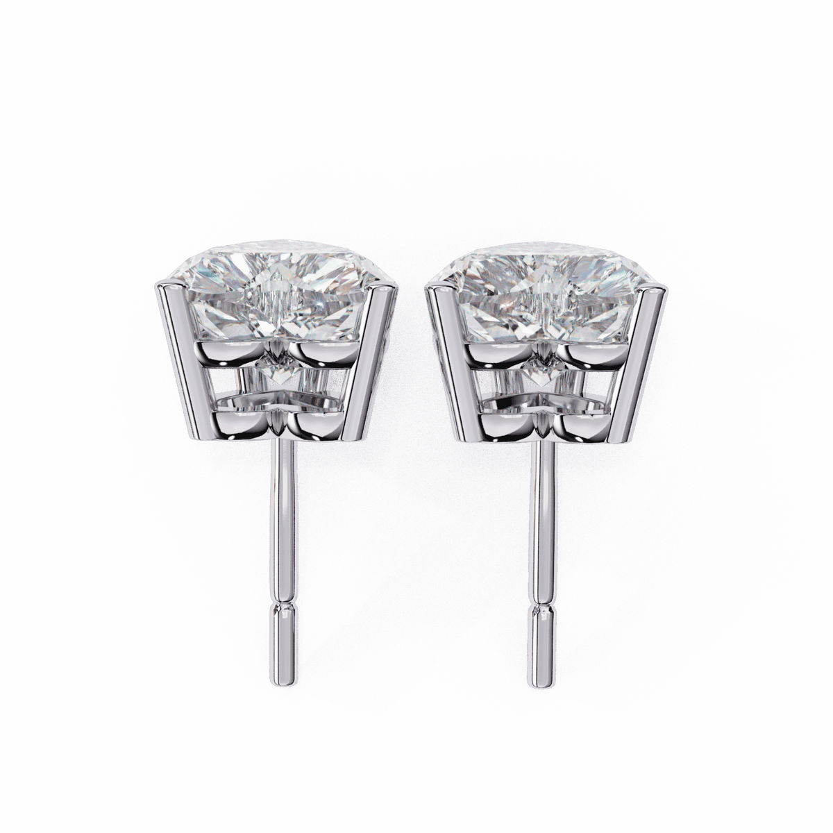 2.5 Carat Heart Solitaire Earrings in Moissanite | House of Estara