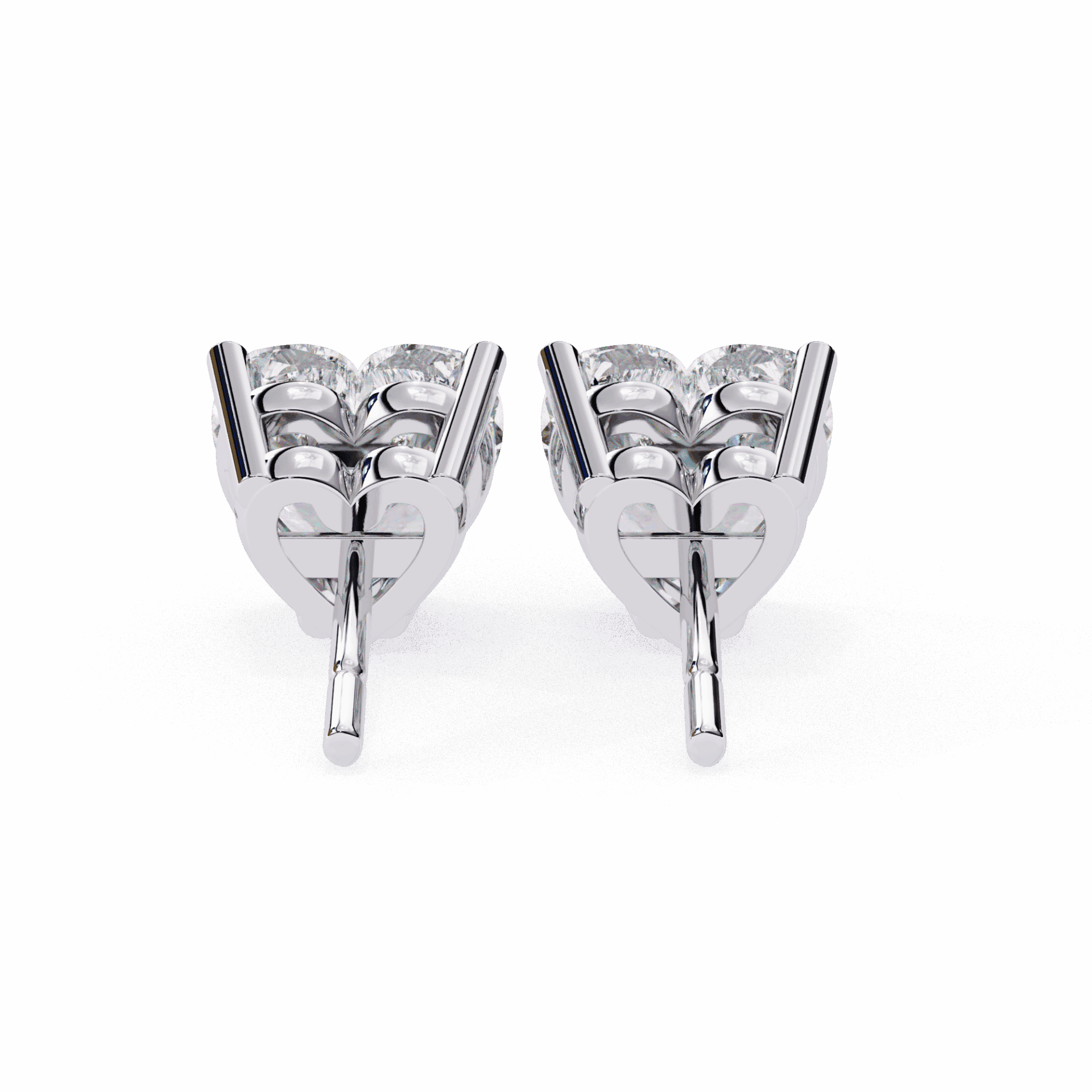 2.5 Carat Heart Solitaire Earrings in Moissanite | House of Estara