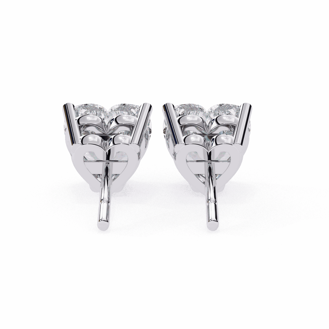2.5 Carat Heart Solitaire Earrings in Moissanite | House of Estara