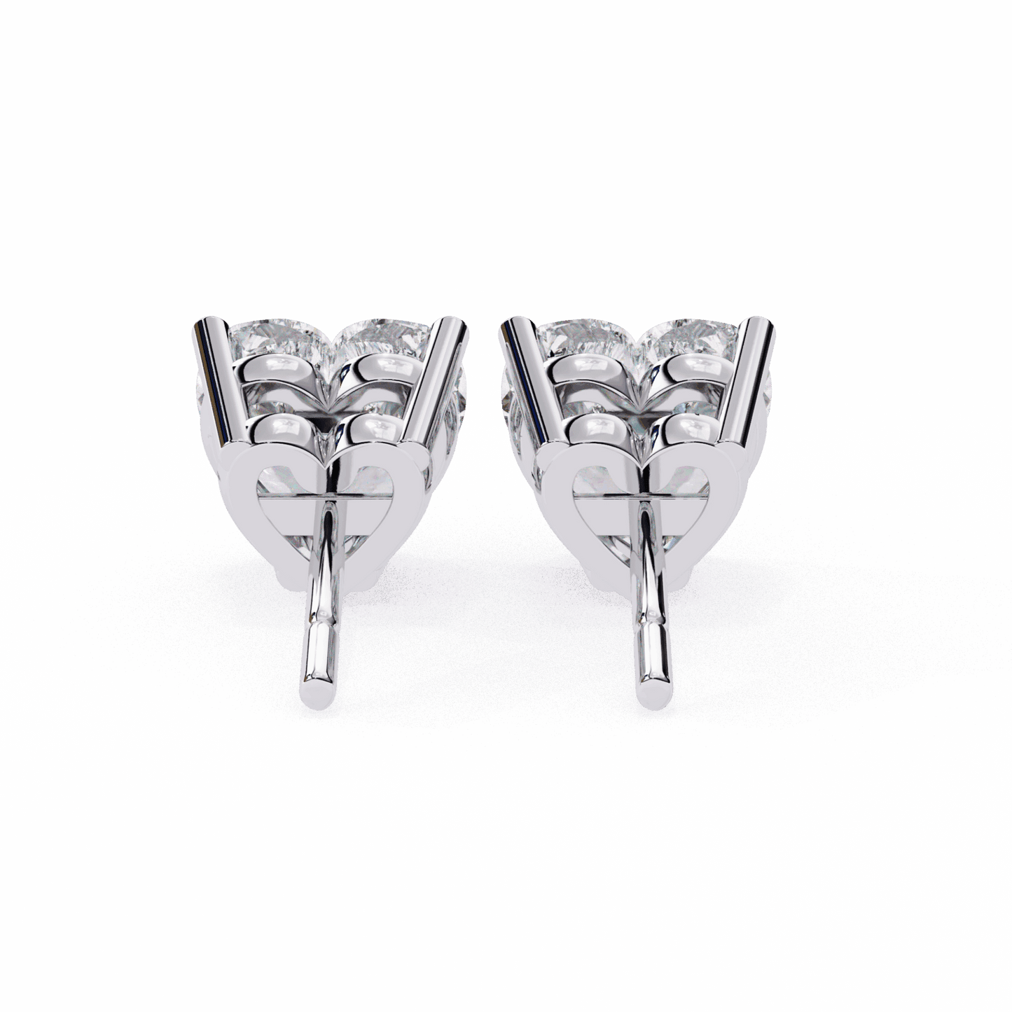 2.5 Carat Heart Solitaire Earrings in Moissanite | House of Estara