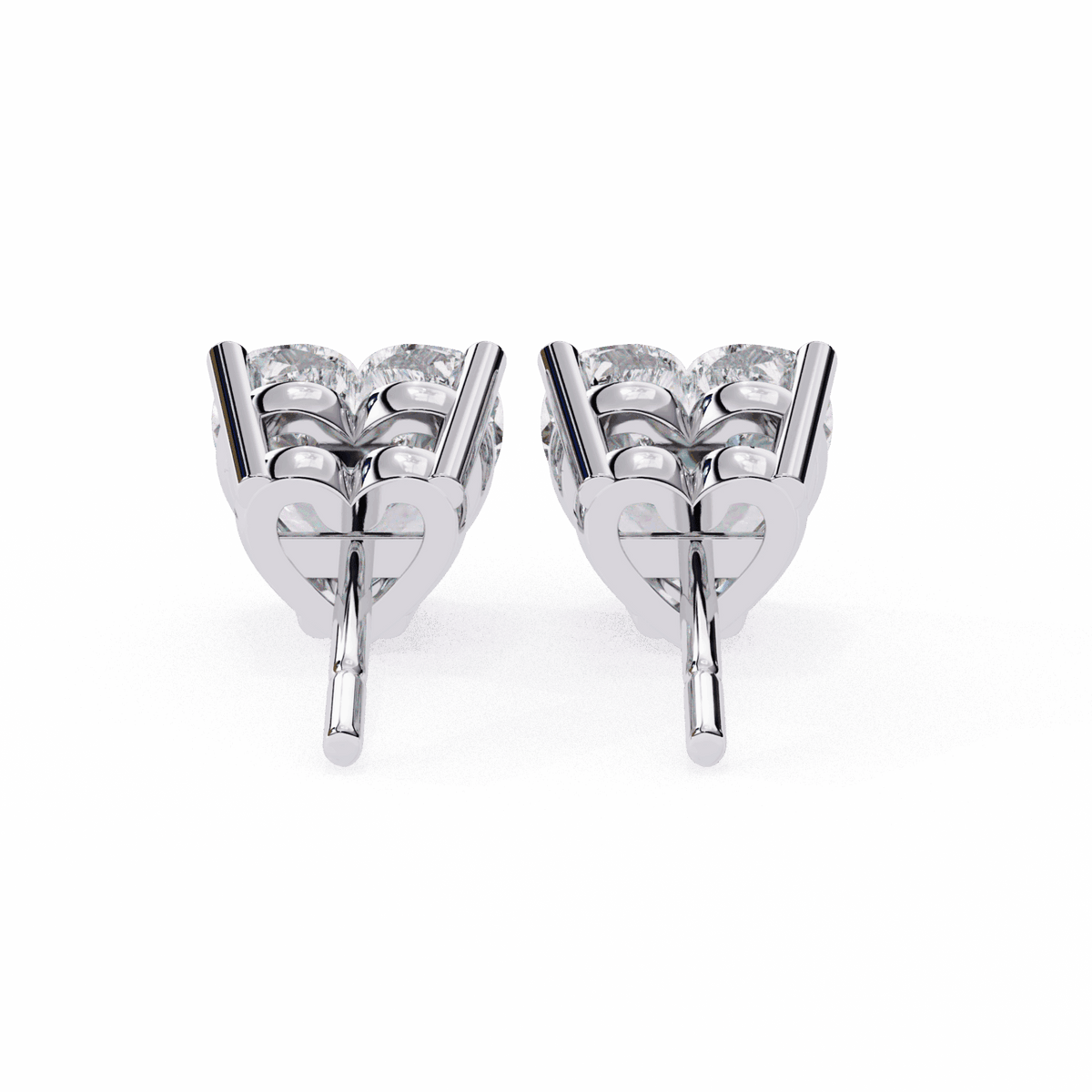2.5 Carat Heart Solitaire Earrings in Moissanite | House of Estara