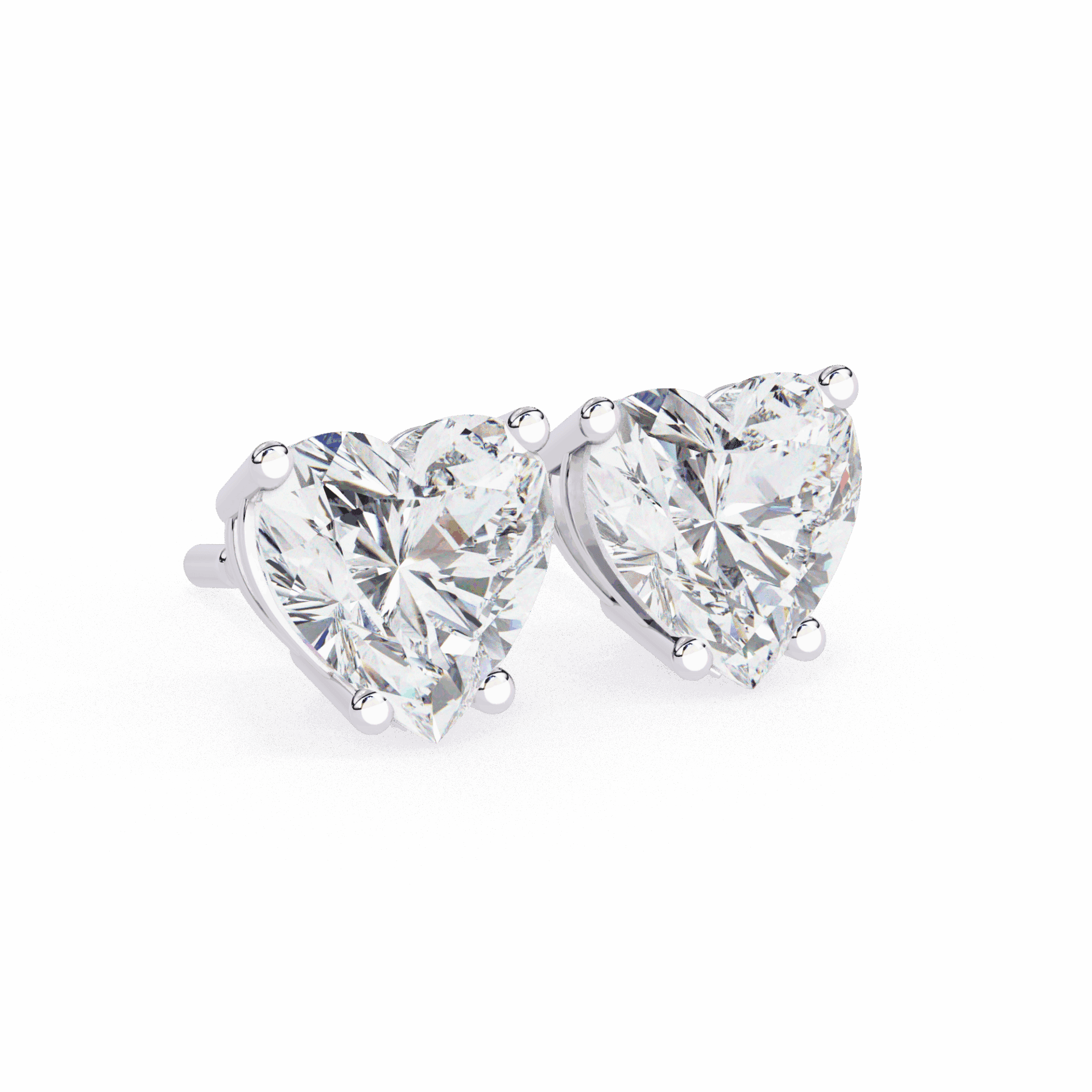 2.5 Carat Heart Solitaire Earrings in Moissanite | House of Estara