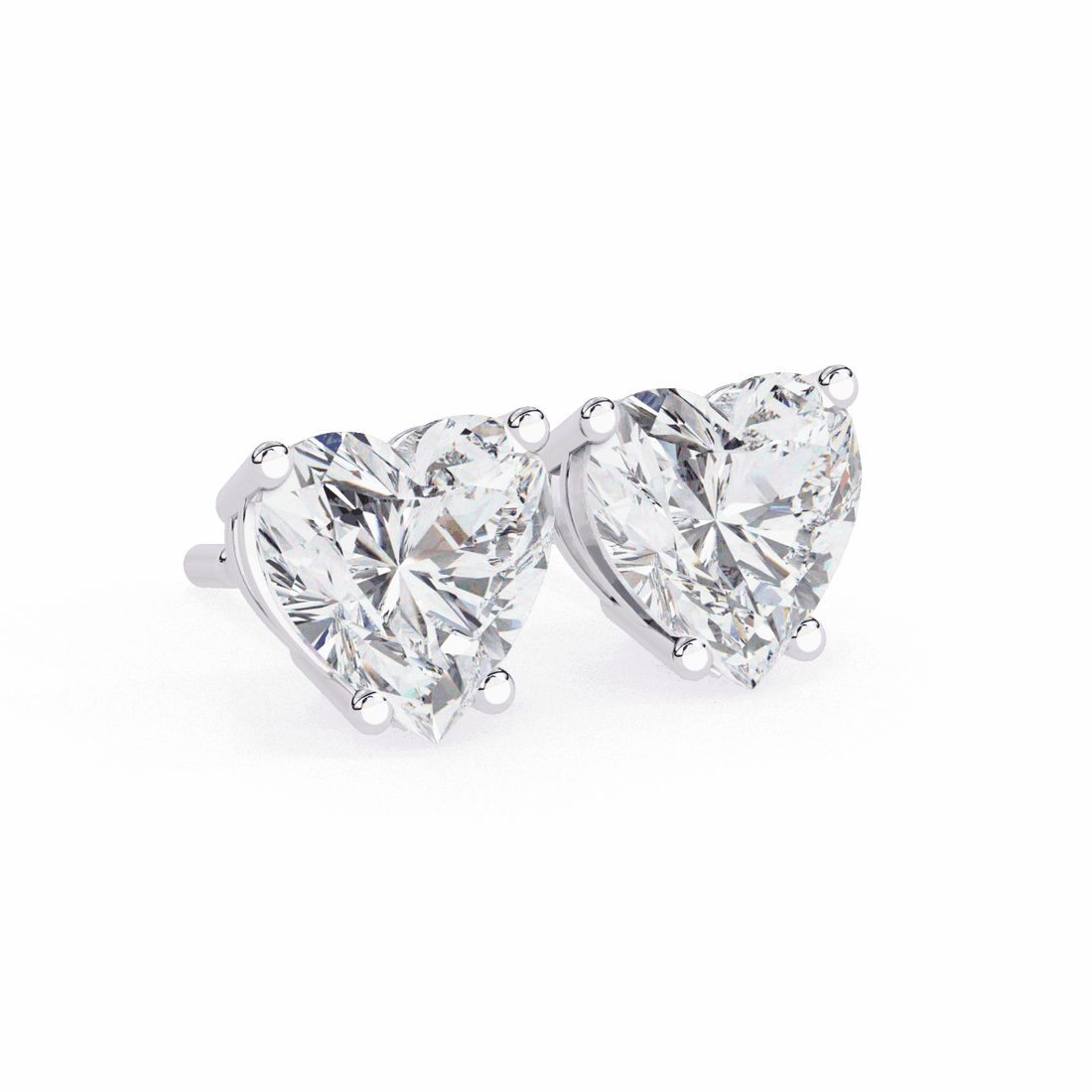 2.5 Carat Heart Solitaire Earrings in Moissanite | House of Estara