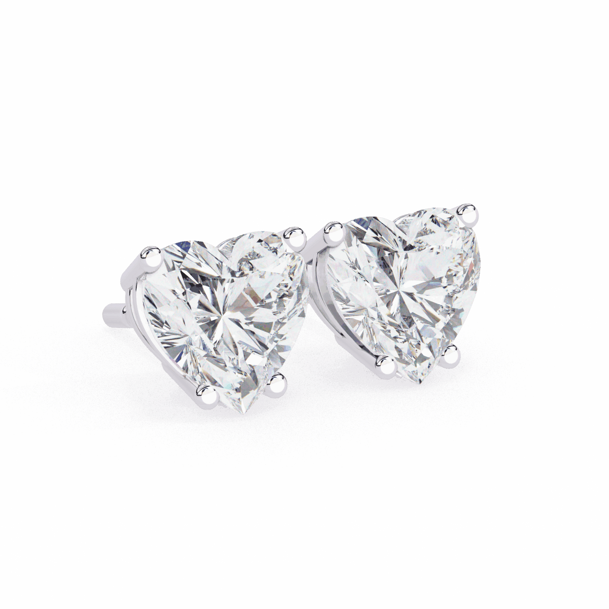2.5 Carat Heart Solitaire Earrings in Moissanite | House of Estara