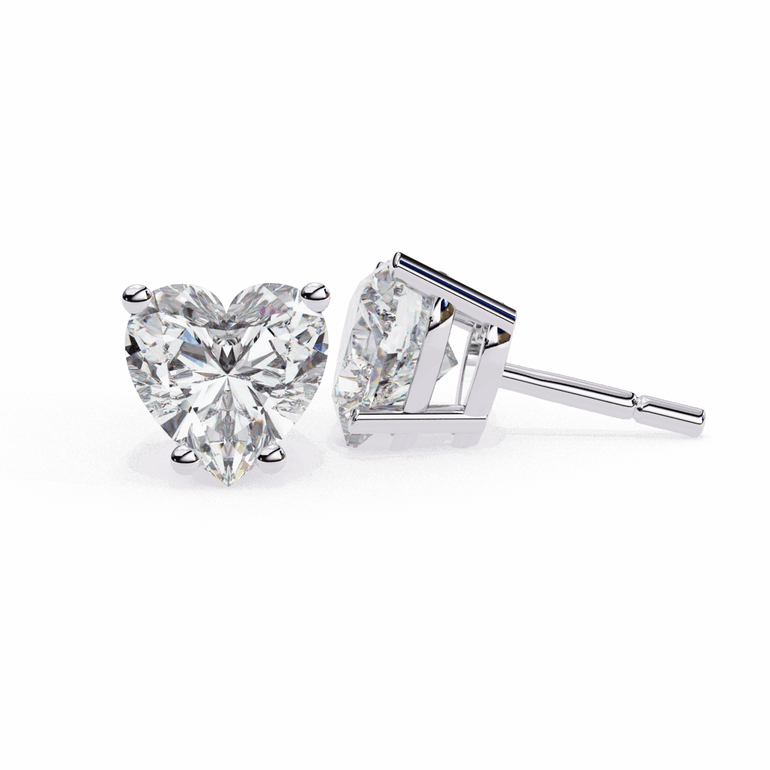 2.5 Carat Heart Solitaire Earrings in Moissanite | House of Estara