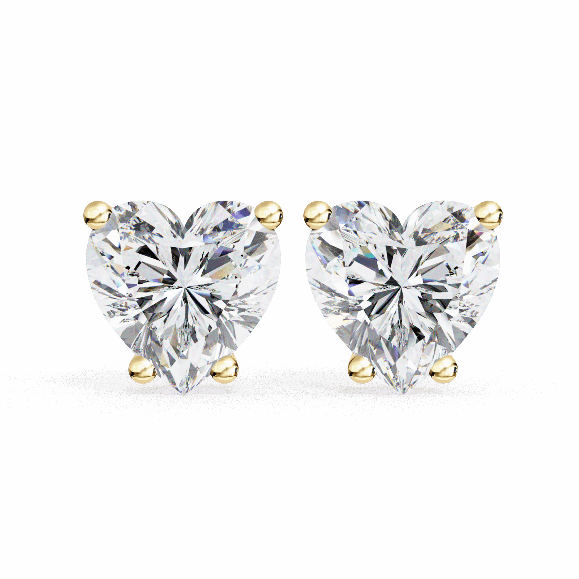 2.5 Carat Heart Solitaire Earrings in Moissanite | House of Estara