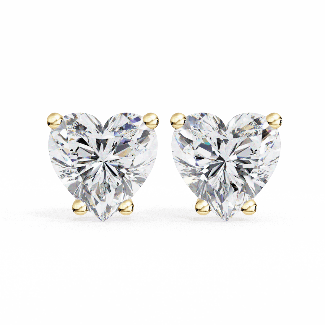 2.5 Carat Heart Solitaire Earrings in Moissanite | House of Estara