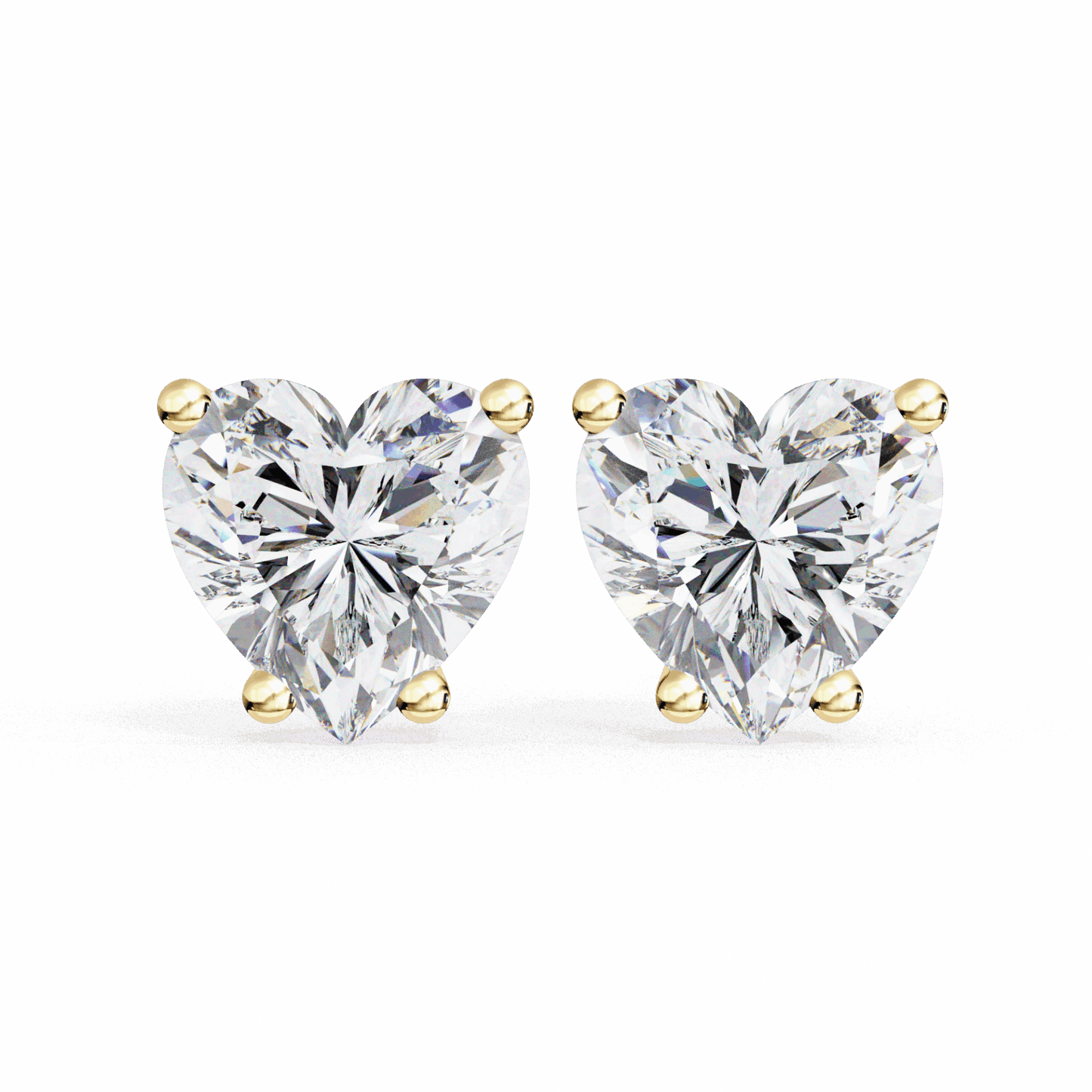 2.5 Carat Heart Solitaire Earrings in Moissanite | House of Estara