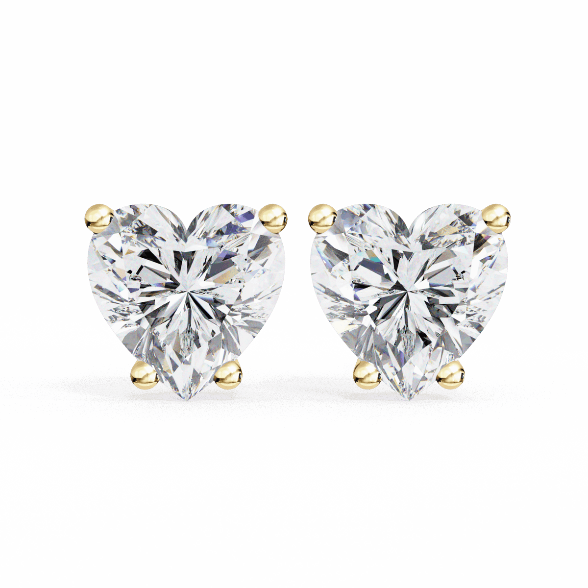 2.5 Carat Heart Solitaire Earrings in Moissanite | House of Estara