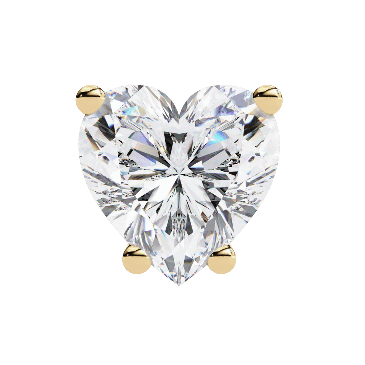 2.5 Carat Heart Solitaire Earrings in Moissanite | House of Estara