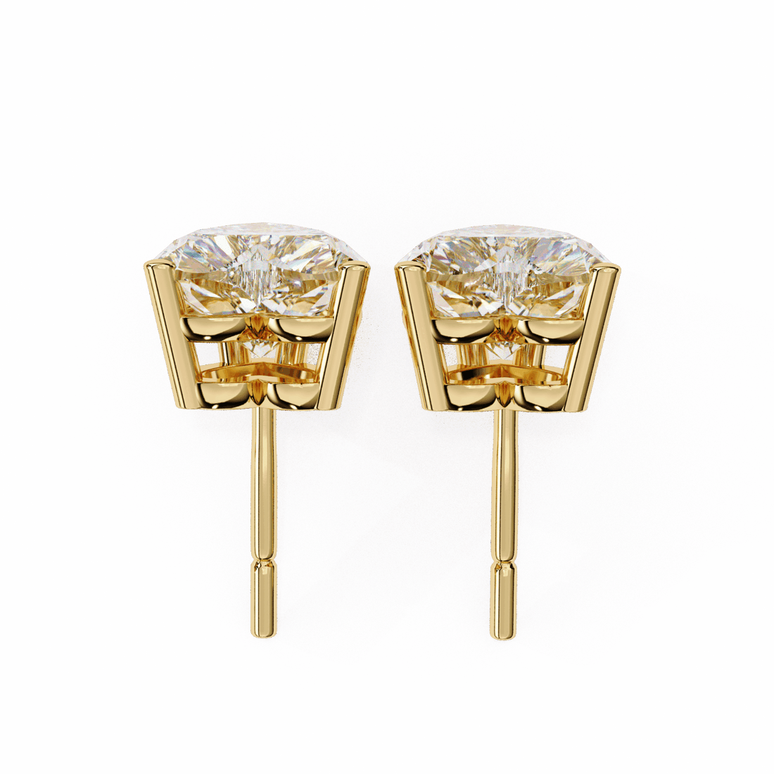 2.5 Carat Heart Solitaire Earrings in Moissanite | House of Estara