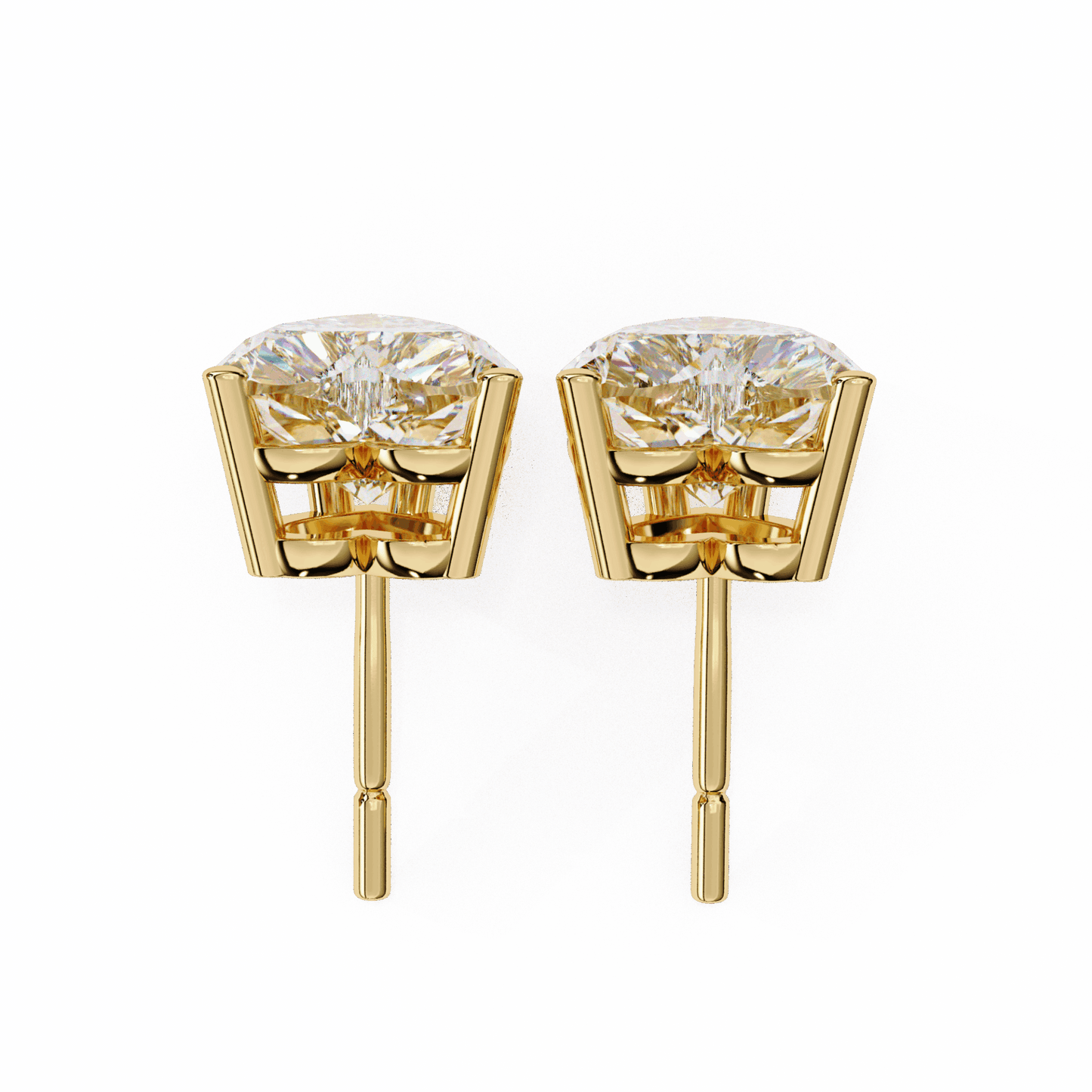 2.5 Carat Heart Solitaire Earrings in Moissanite | House of Estara