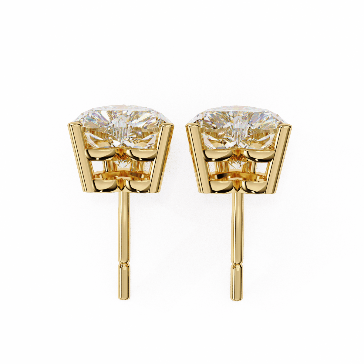 2.5 Carat Heart Solitaire Earrings in Moissanite | House of Estara