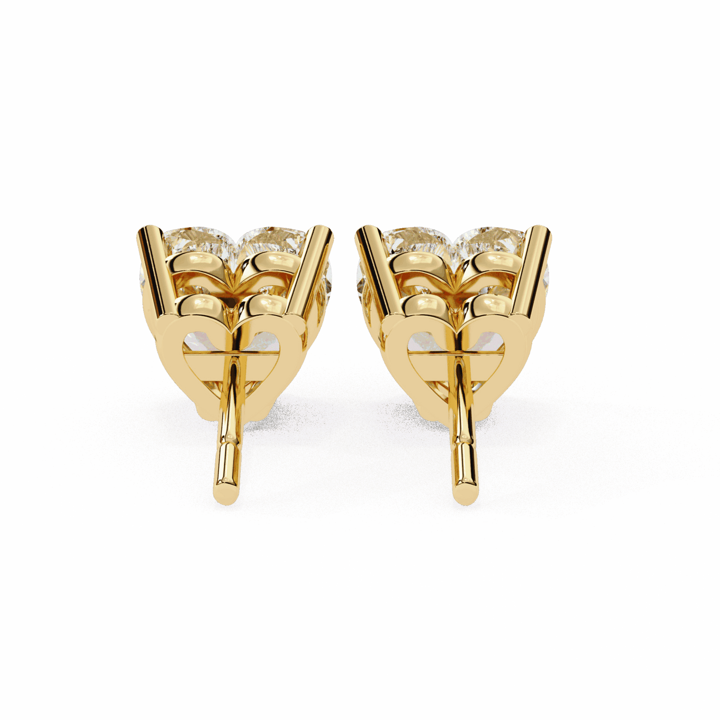 2.5 Carat Heart Solitaire Earrings in Moissanite | House of Estara