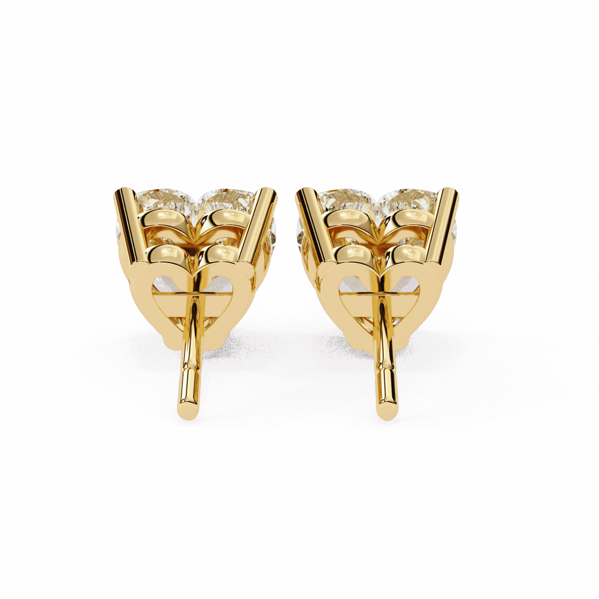 2.5 Carat Heart Solitaire Earrings in Moissanite | House of Estara