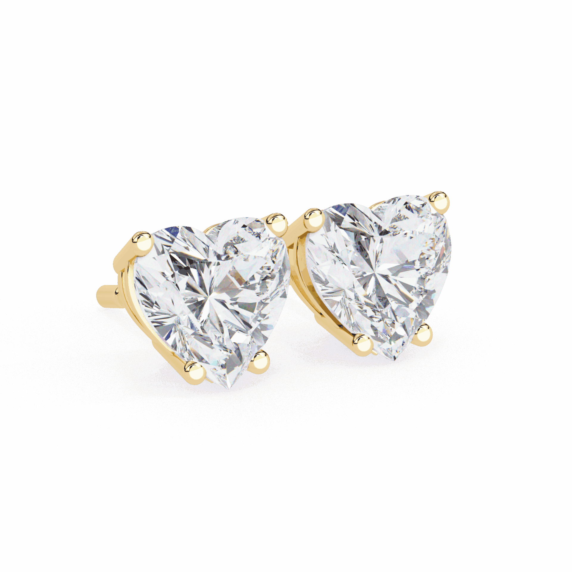 2.5 Carat Heart Solitaire Earrings in Moissanite | House of Estara