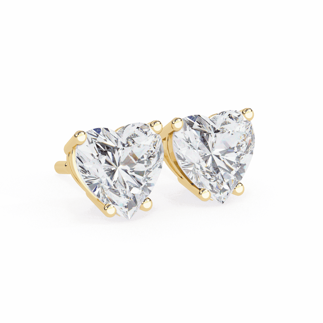 2.5 Carat Heart Solitaire Earrings in Moissanite | House of Estara