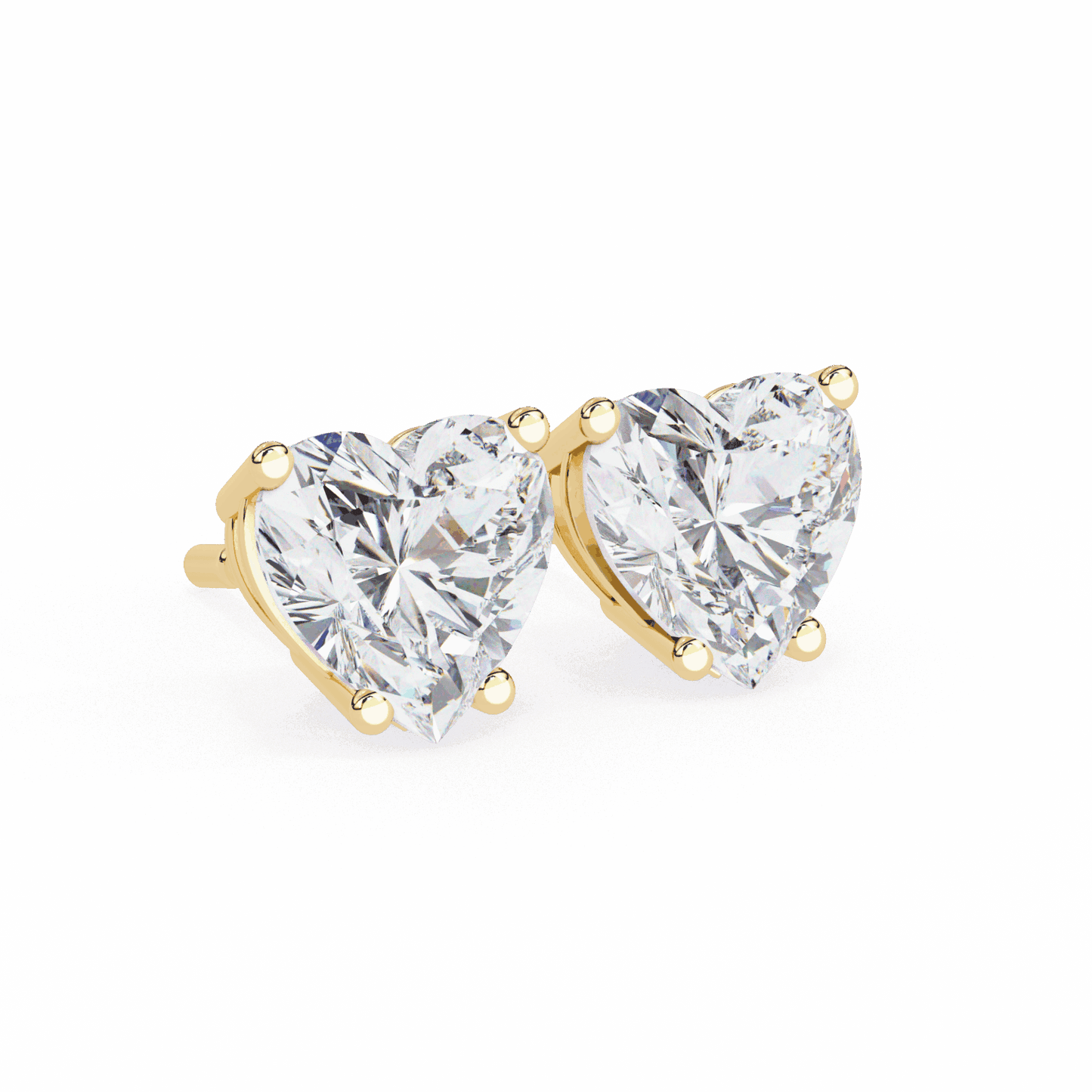 2.5 Carat Heart Solitaire Earrings in Moissanite | House of Estara