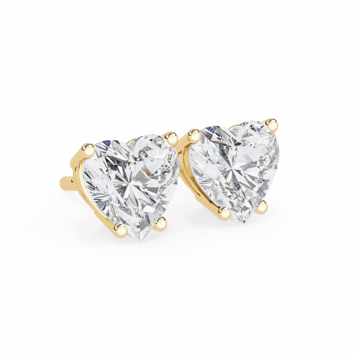 2.5 Carat Heart Solitaire Earrings in Moissanite | House of Estara