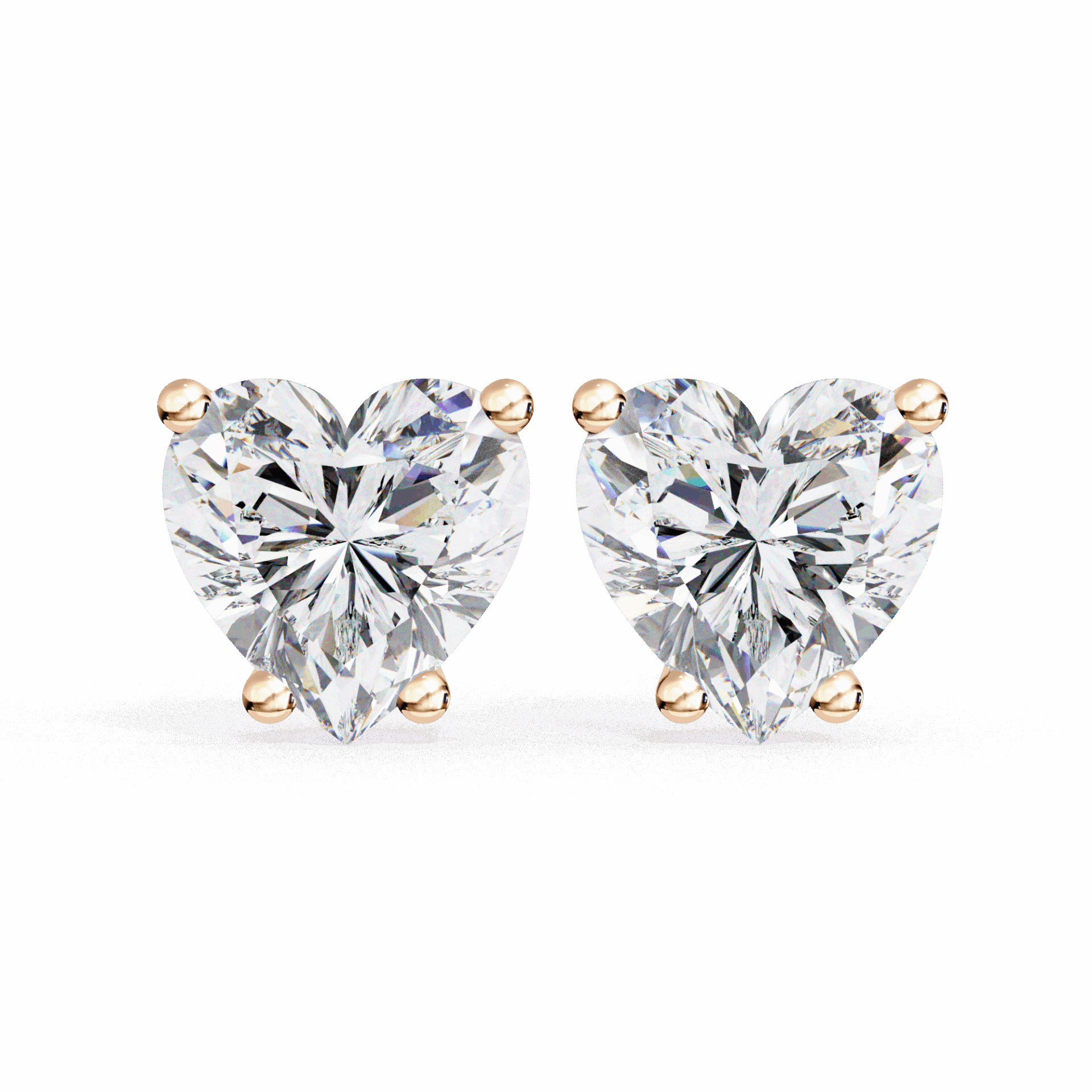 2.5 Carat Heart Solitaire Earrings in Moissanite | House of Estara
