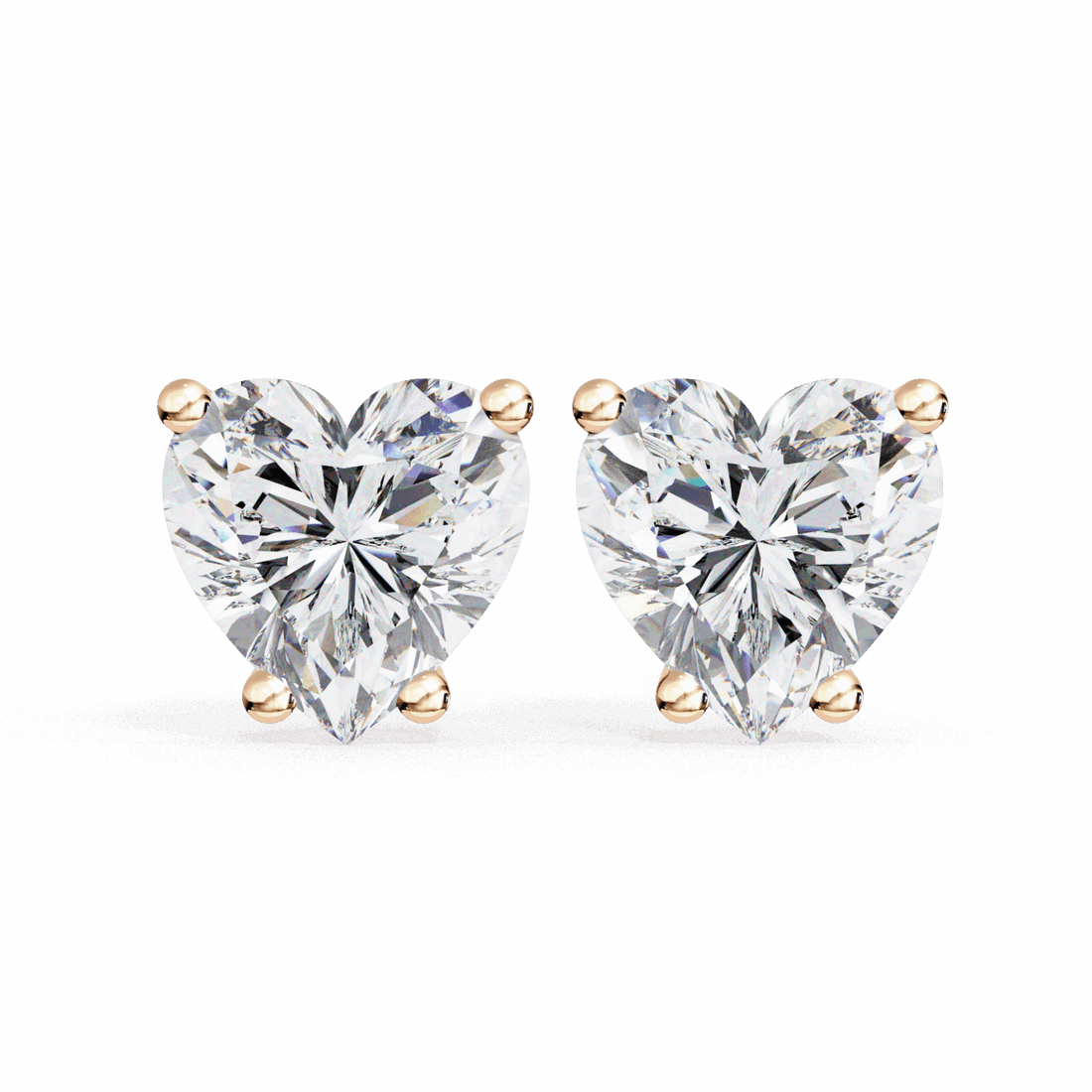 2.5 Carat Heart Solitaire Earrings in Moissanite | House of Estara