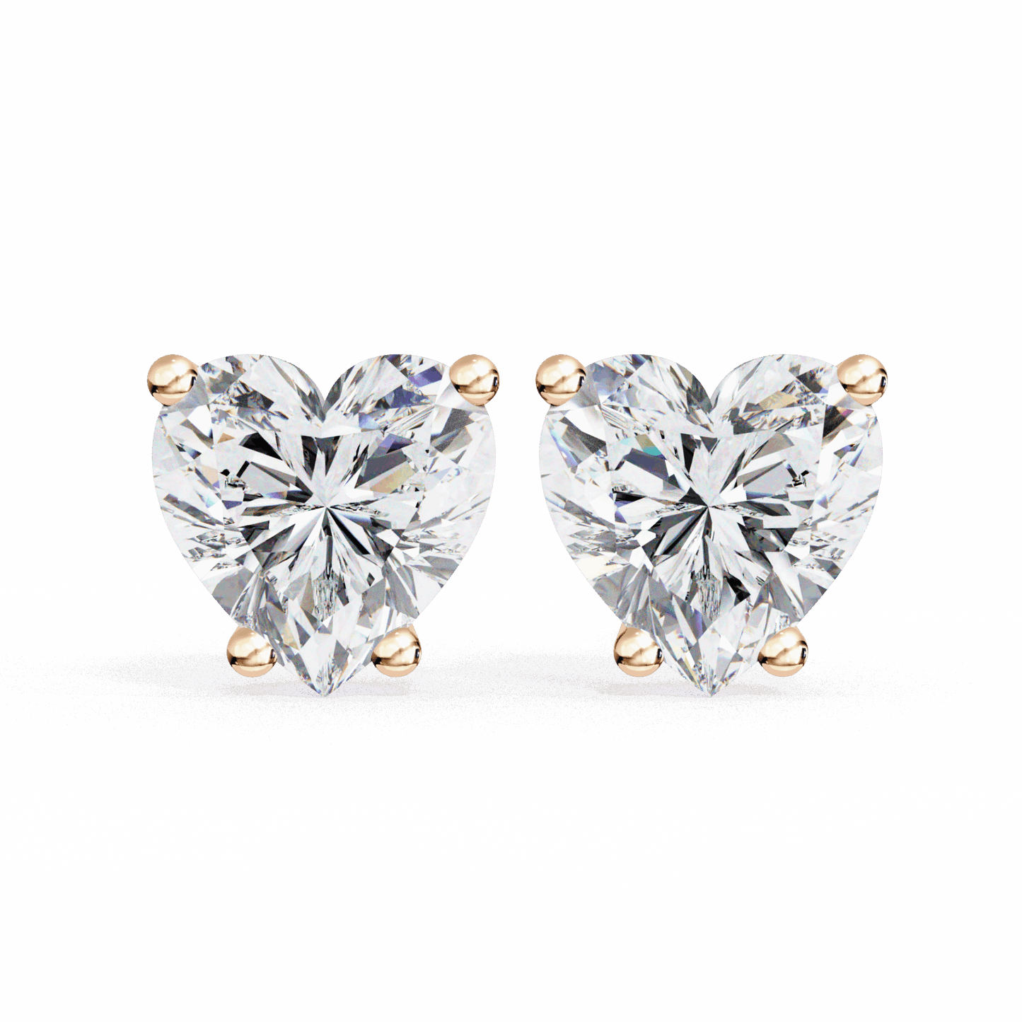 2.5 Carat Heart Solitaire Earrings in Moissanite | House of Estara