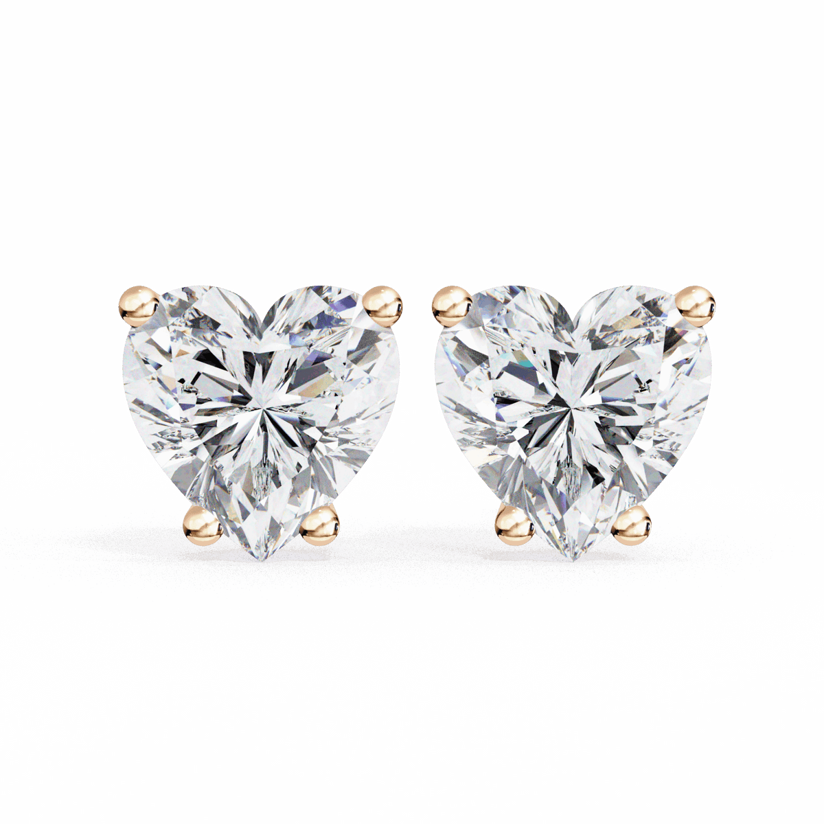 2.5 Carat Heart Solitaire Earrings in Moissanite | House of Estara