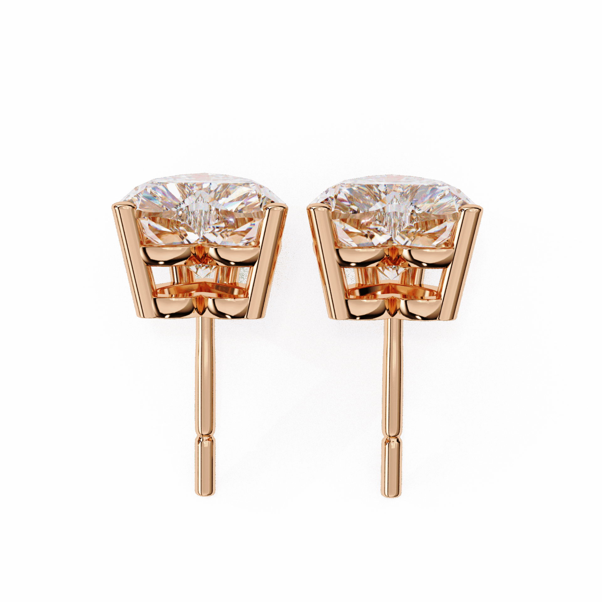 2.5 Carat Heart Solitaire Earrings in Moissanite | House of Estara