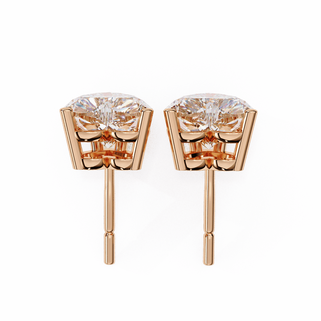 2.5 Carat Heart Solitaire Earrings in Moissanite | House of Estara