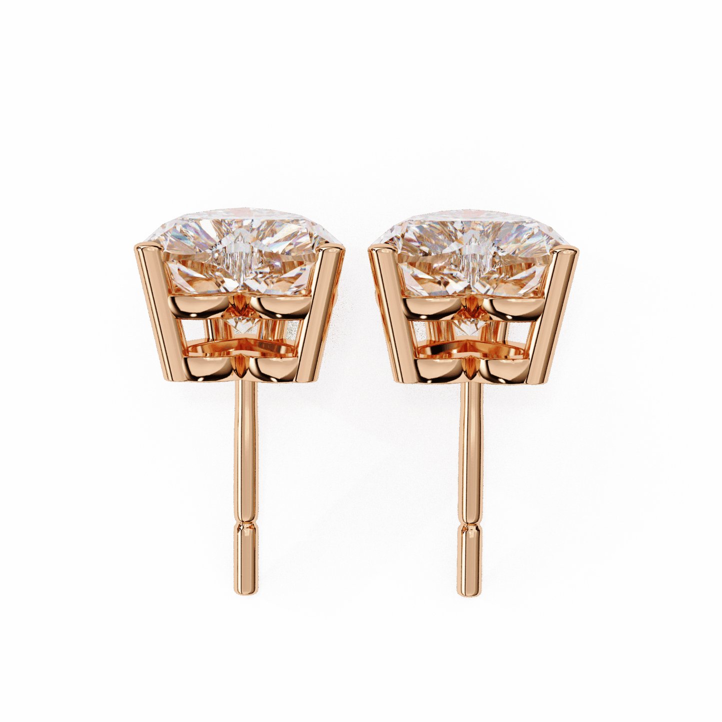 2.5 Carat Heart Solitaire Earrings in Moissanite | House of Estara