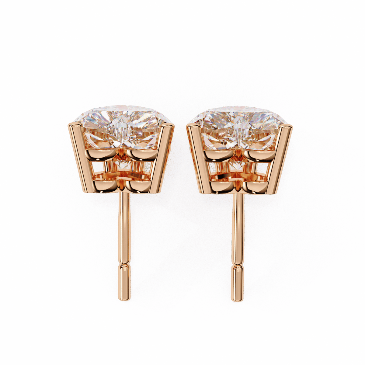 2.5 Carat Heart Solitaire Earrings in Moissanite | House of Estara