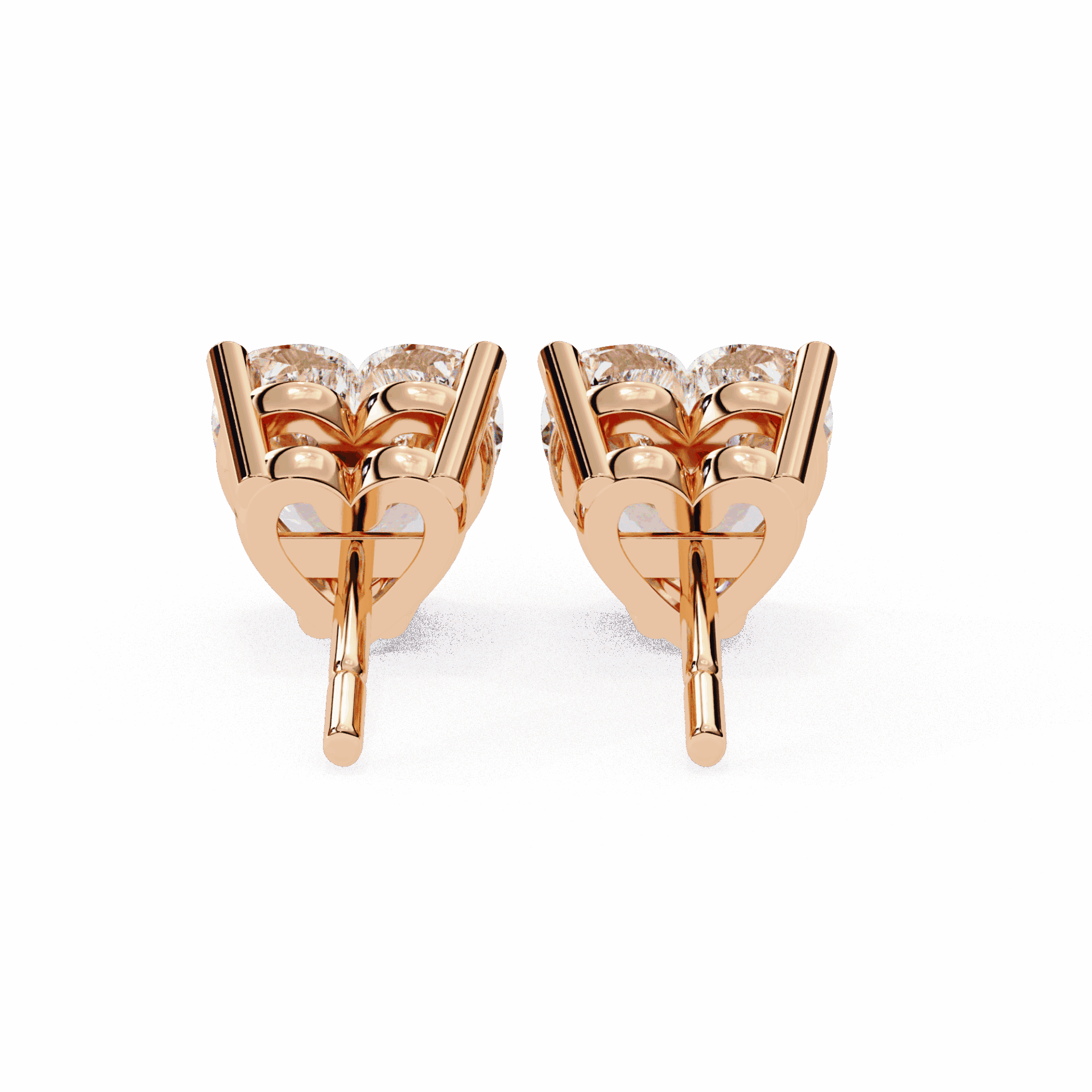 2.5 Carat Heart Solitaire Earrings in Moissanite | House of Estara