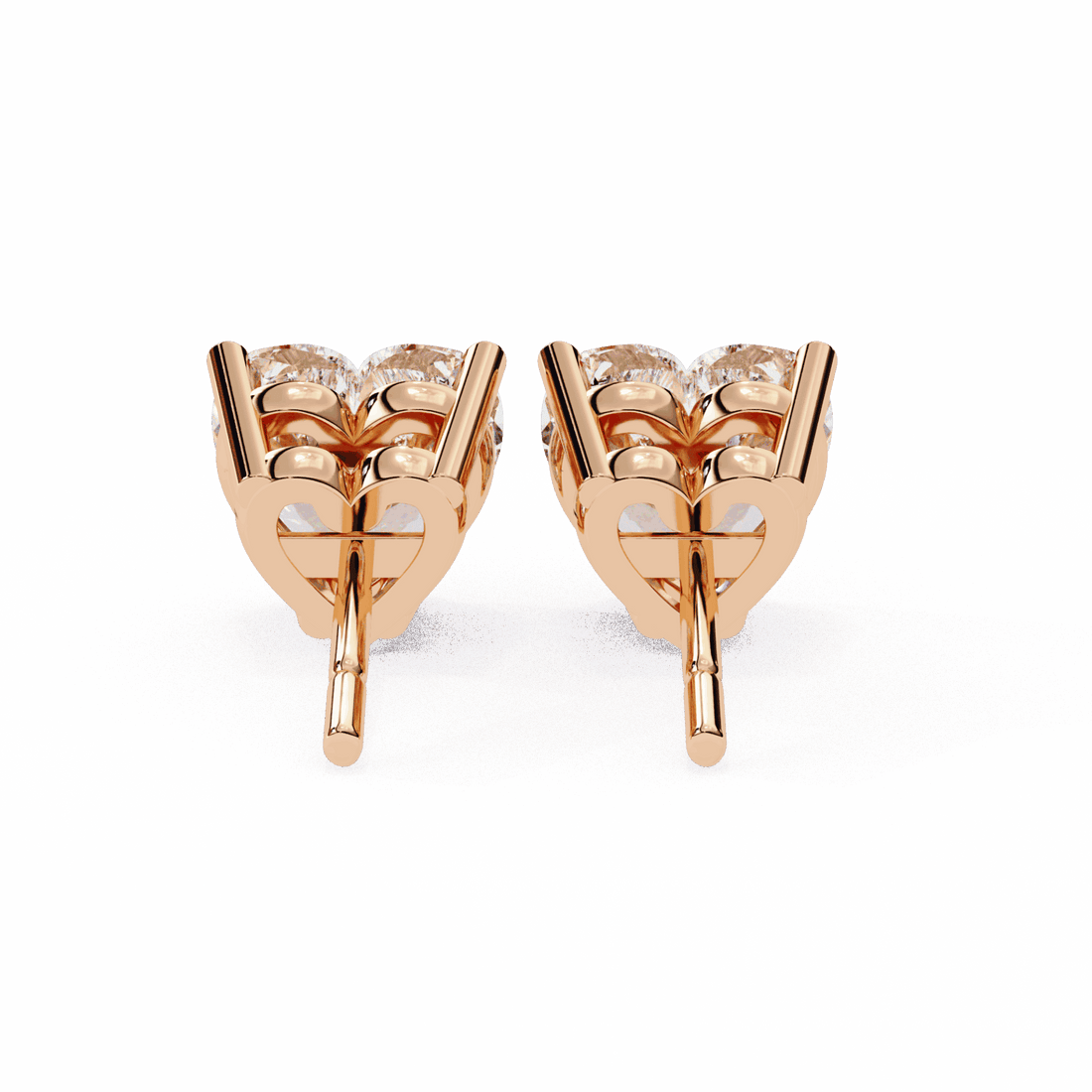 2.5 Carat Heart Solitaire Earrings in Moissanite | House of Estara