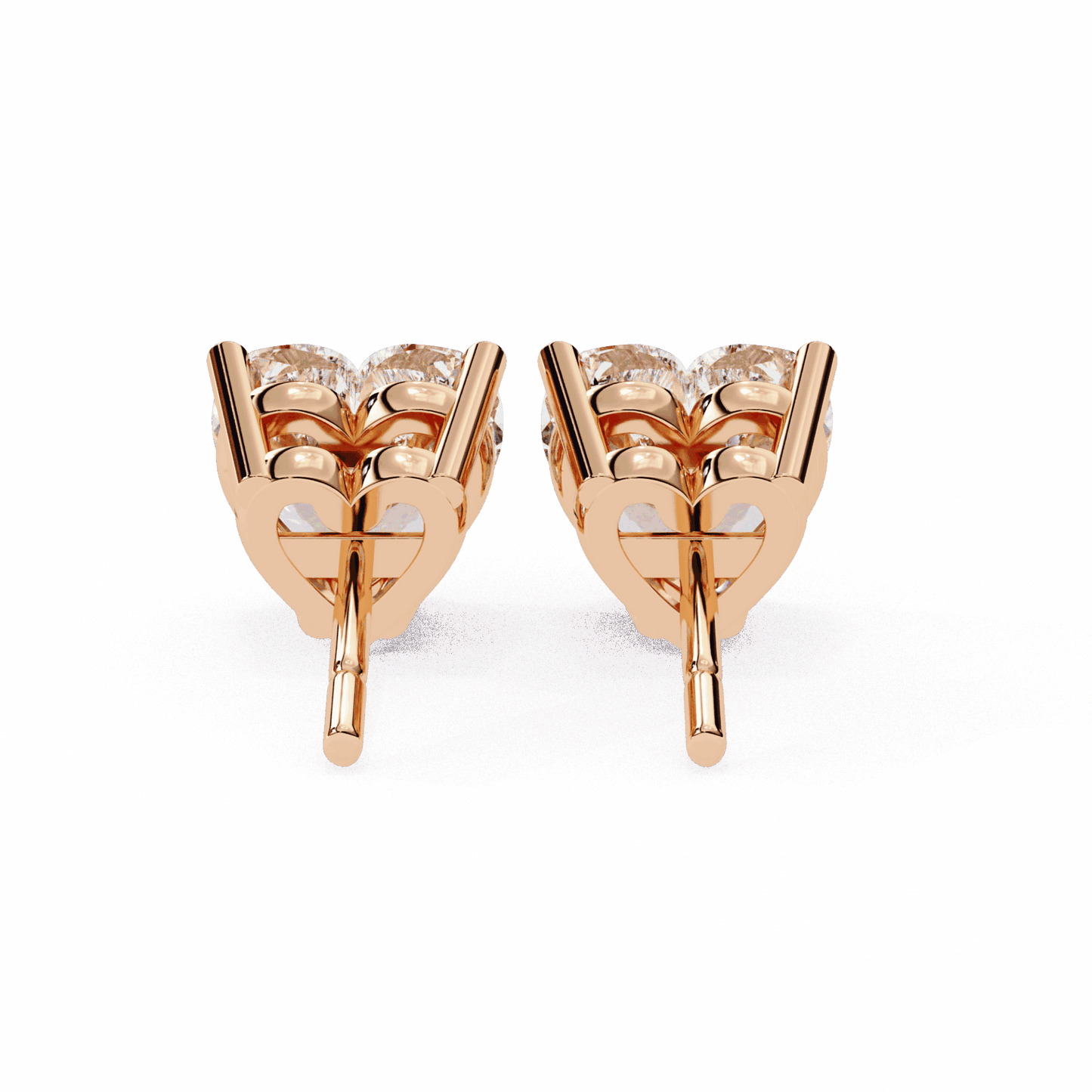 2.5 Carat Heart Solitaire Earrings in Moissanite | House of Estara