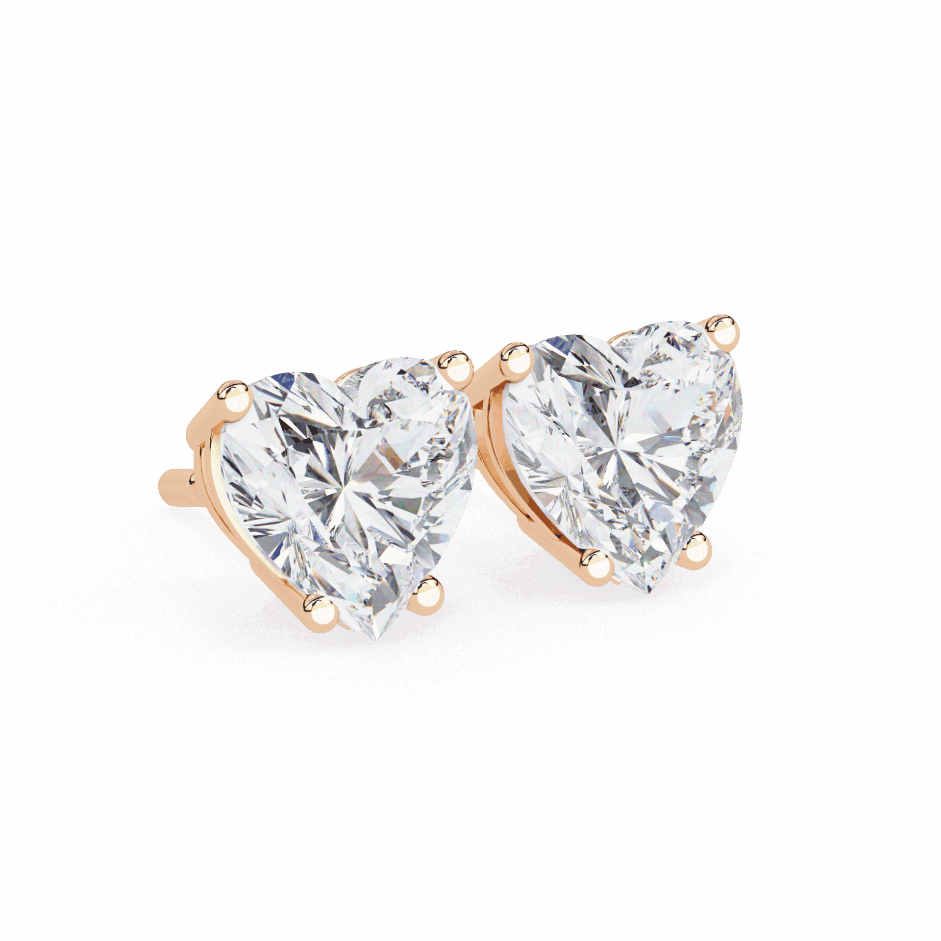 2.5 Carat Heart Solitaire Earrings in Moissanite | House of Estara