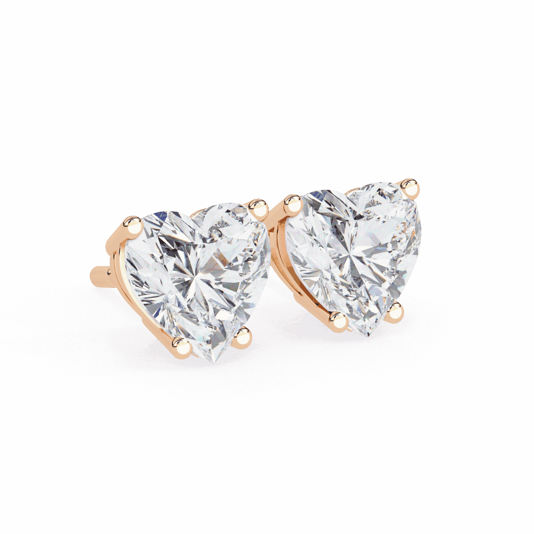 2.5 Carat Heart Solitaire Earrings in Moissanite | House of Estara