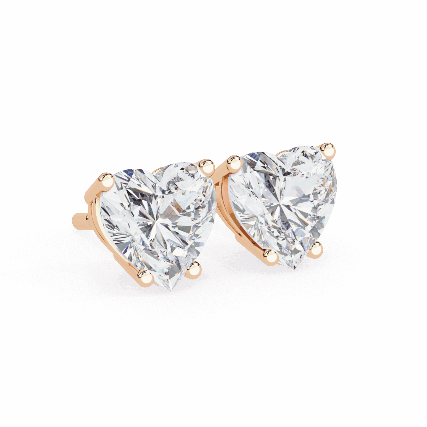 2.5 Carat Heart Solitaire Earrings in Moissanite | House of Estara