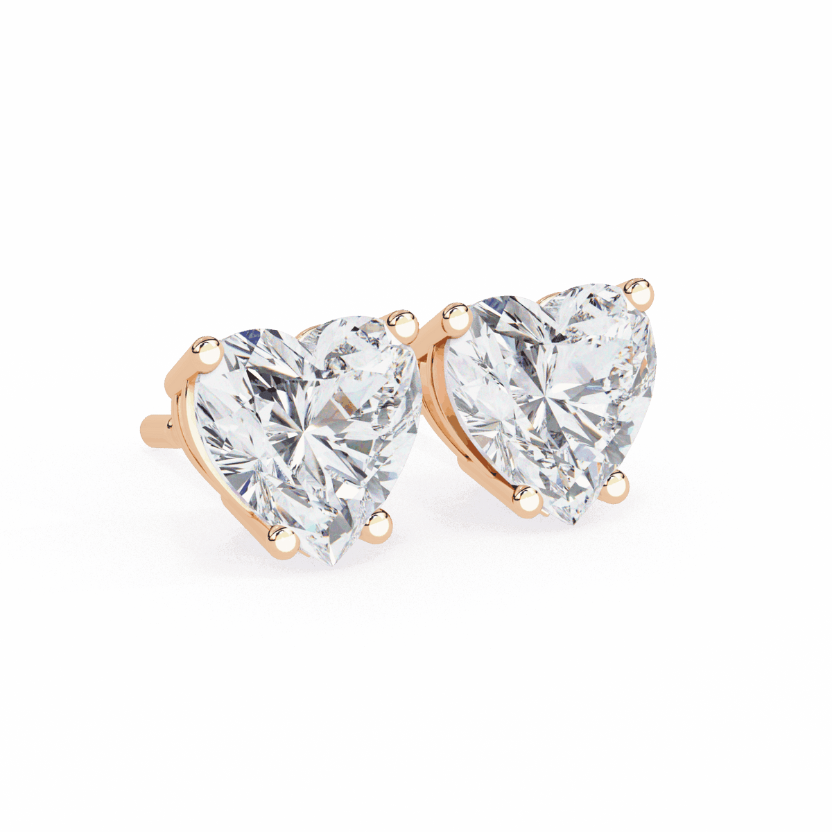 2.5 Carat Heart Solitaire Earrings in Moissanite | House of Estara